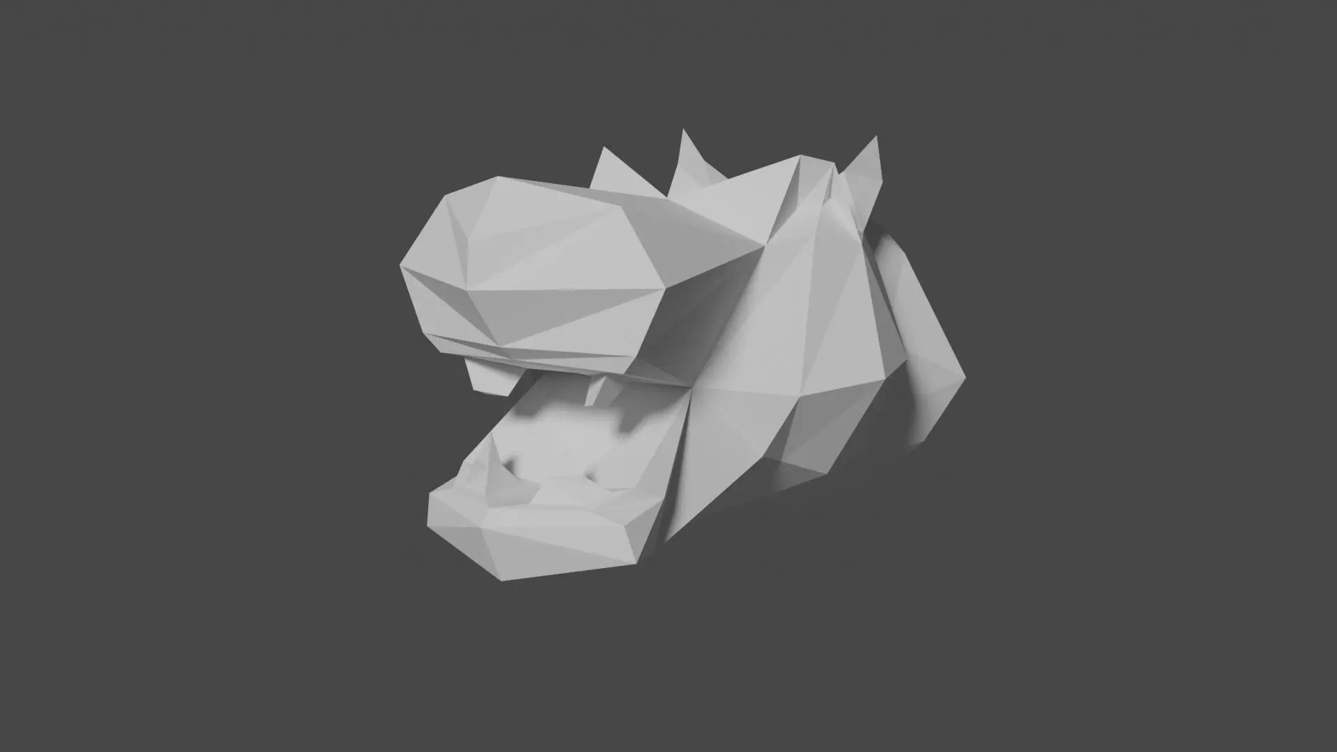 Hippo polygonal horse head 3D print model_0
