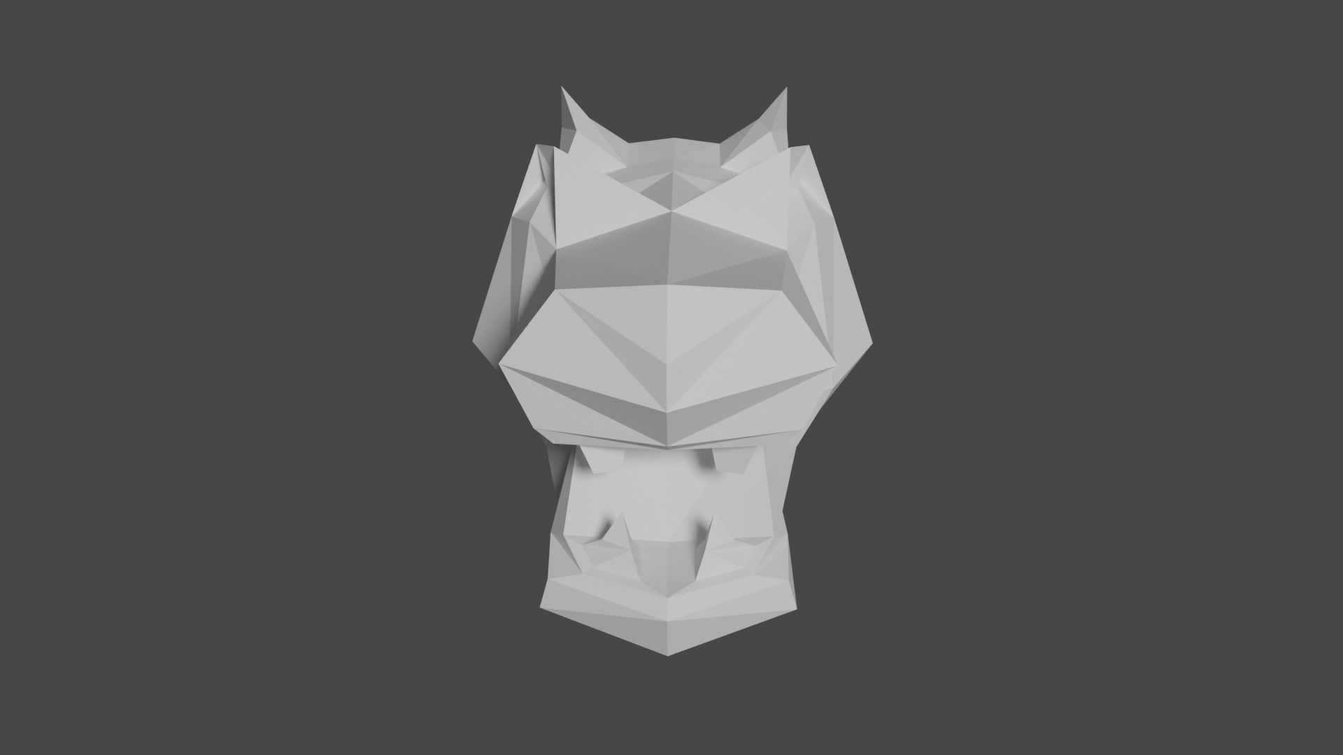 Hippo polygonal horse head 3D print model_1