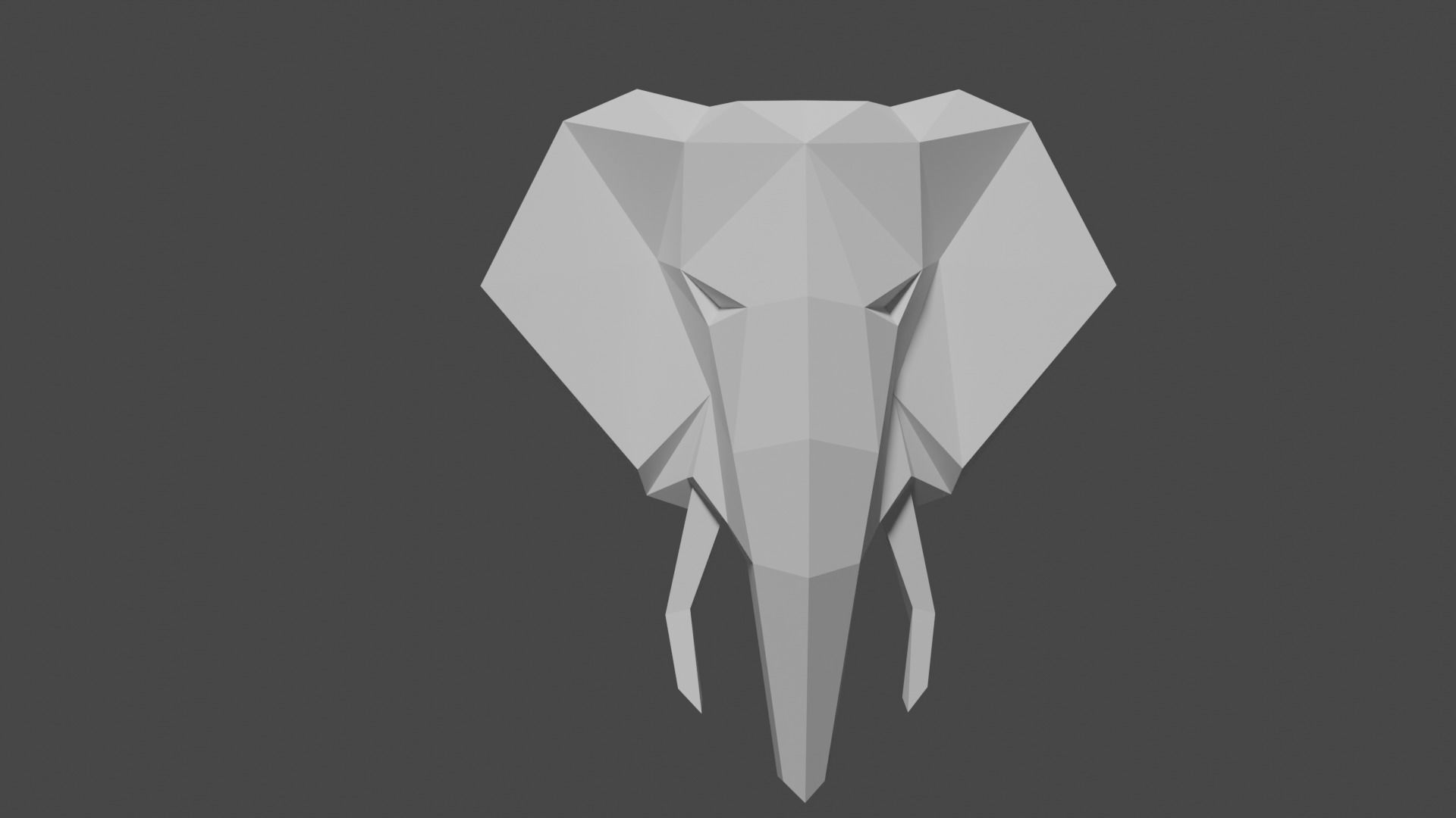 Elephant head 3D print model_1