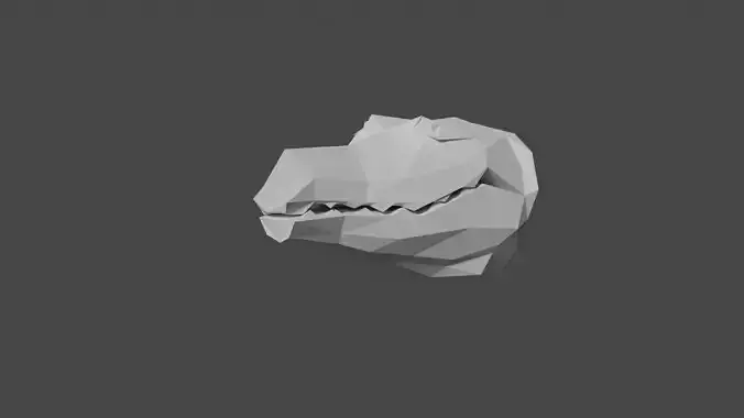 Crocodile low - poly dinosaur head