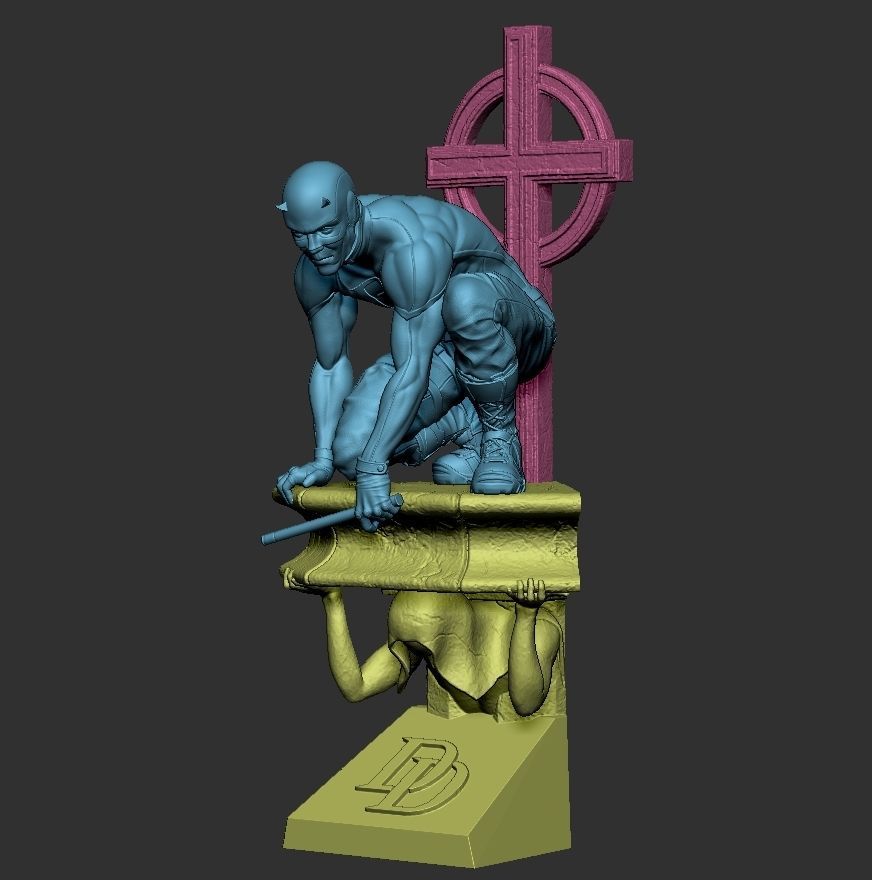 Daredevil Statue 3D print model_6