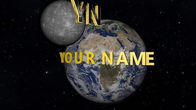 The earth and the Moon 3D model