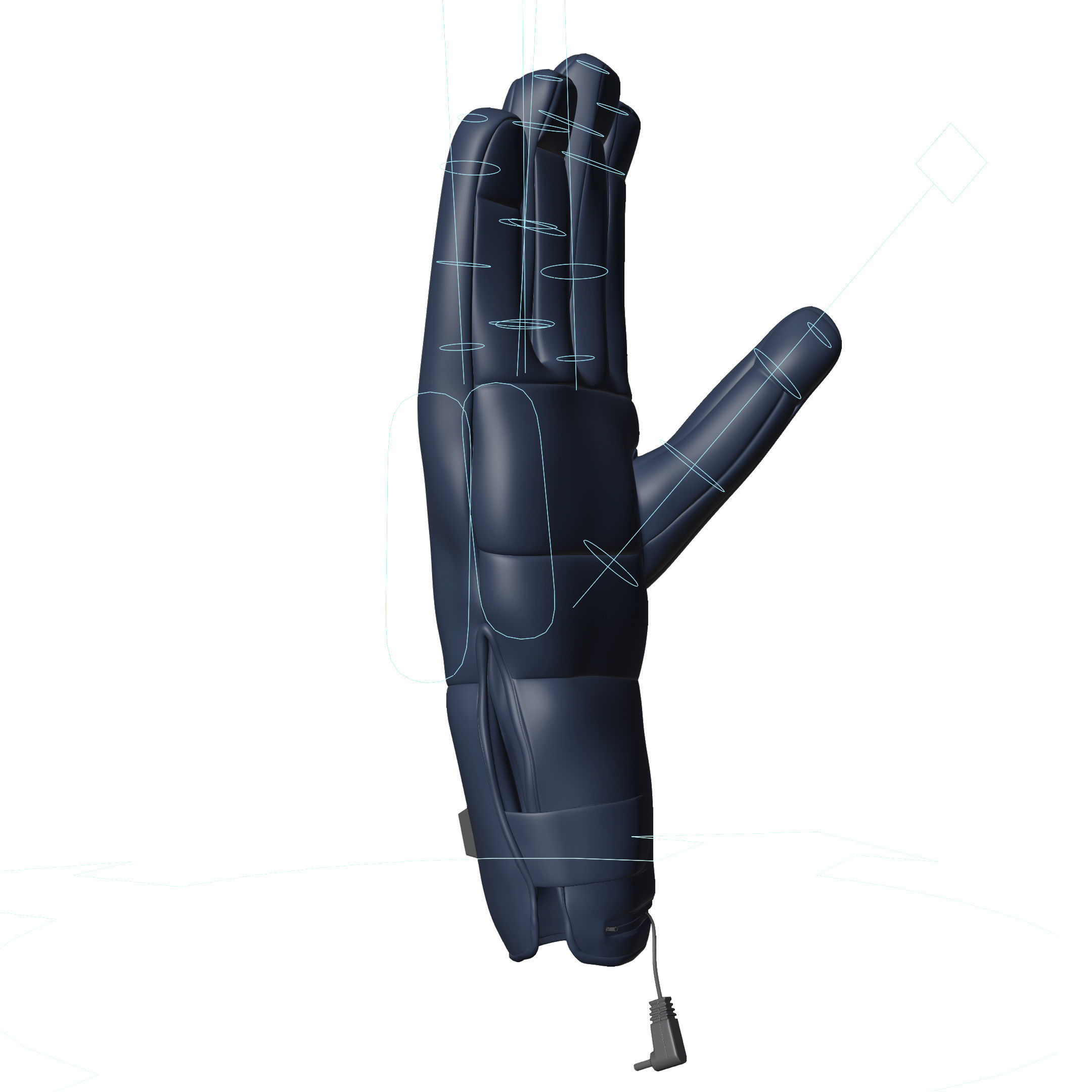 realistic glove neoprene gloves Low-poly 3D model_5