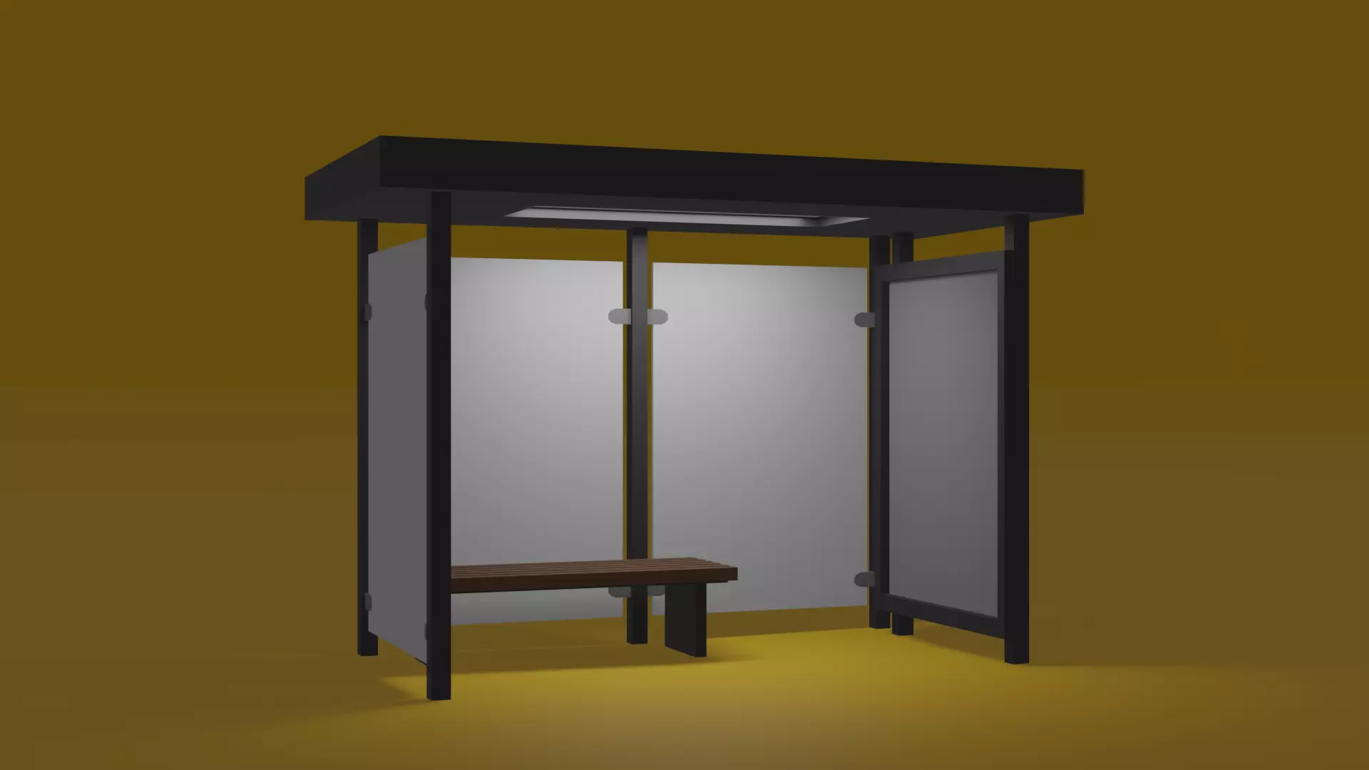 Bus Stop Low-poly 3D model