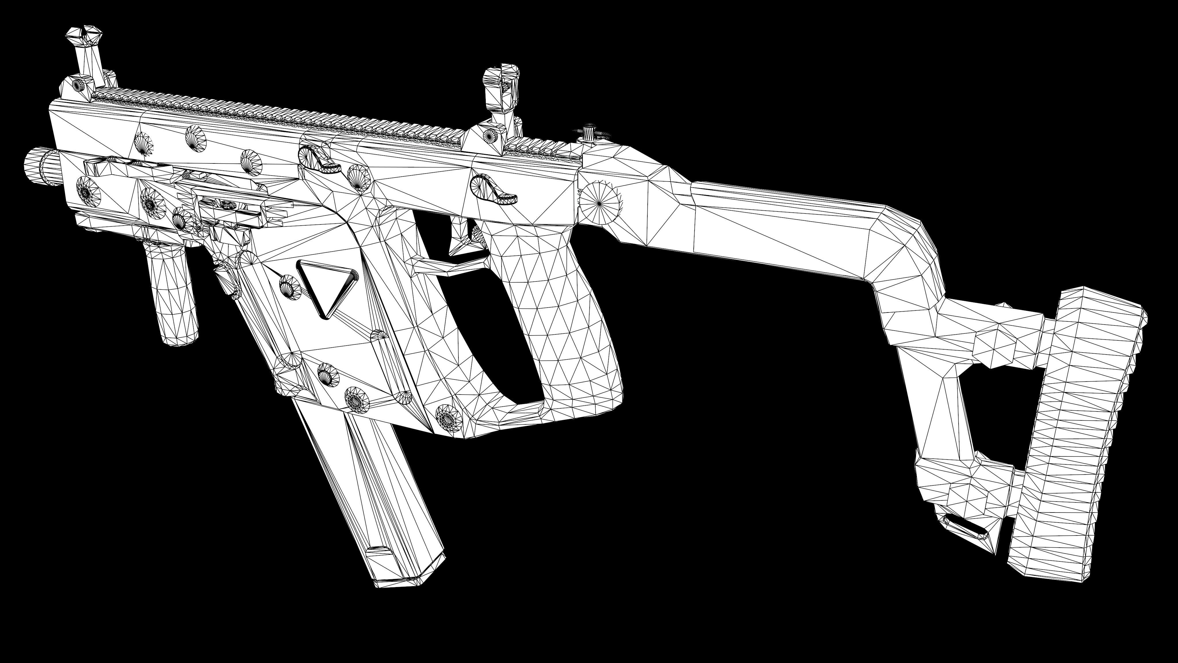Kriss Vector SMG PBR Worn Low-poly 3D model_7