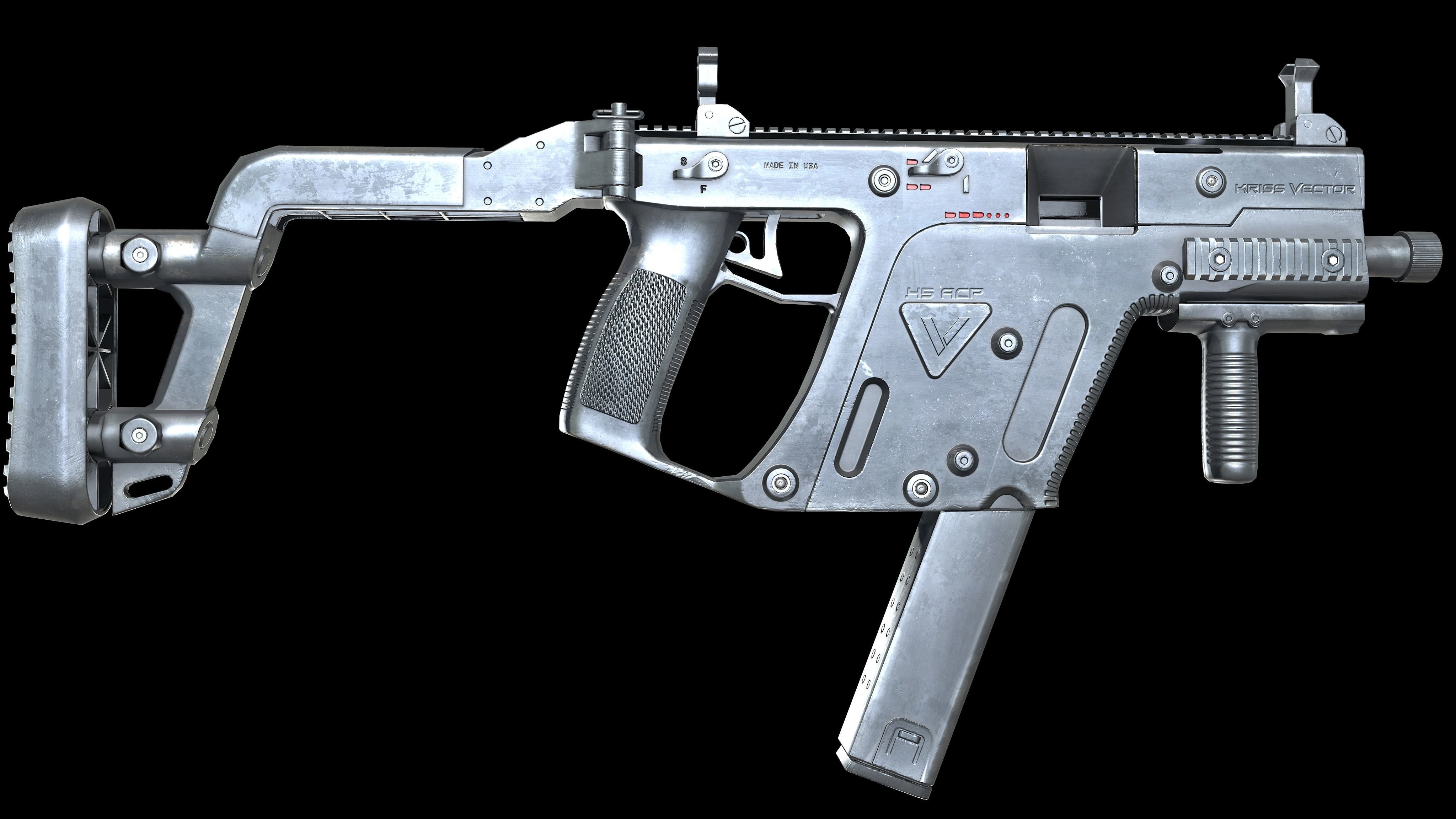 Kriss Vector SMG PBR Worn Low-poly 3D model_3