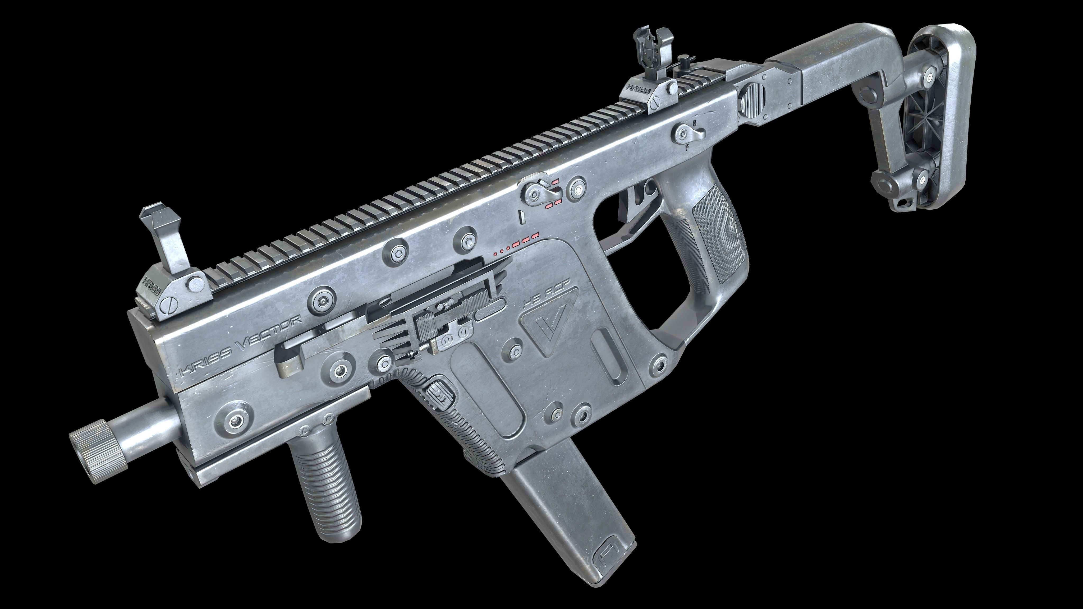 Kriss Vector SMG PBR Worn Low-poly 3D model_2