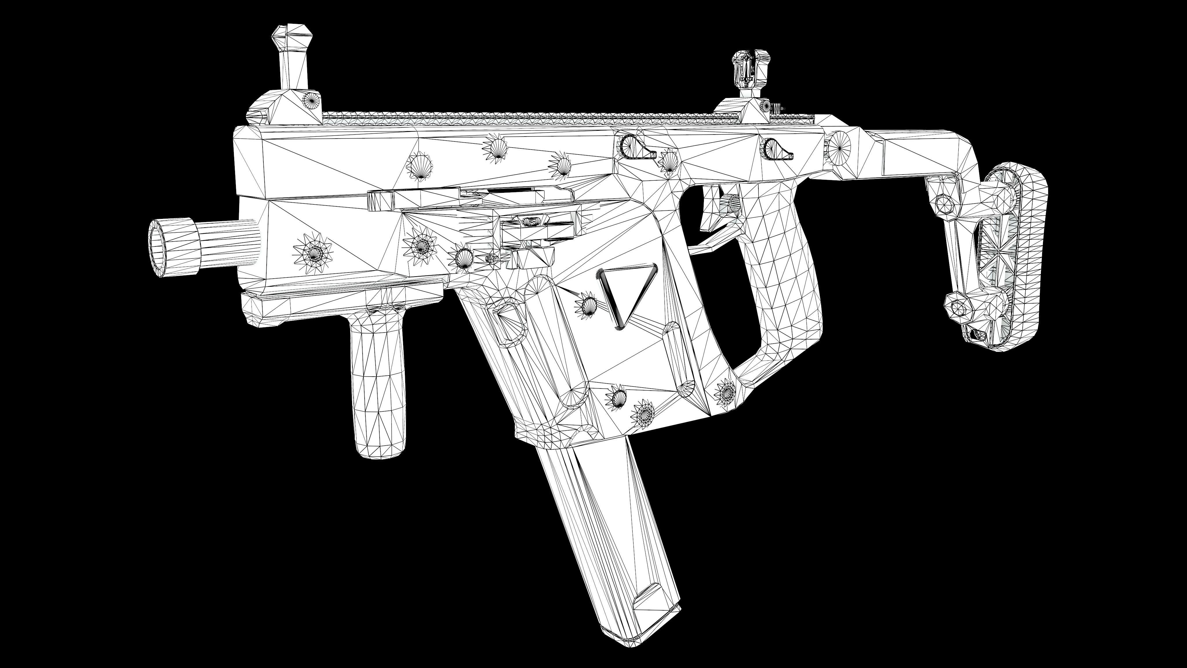 Kriss Vector SMG PBR Worn Low-poly 3D model_6