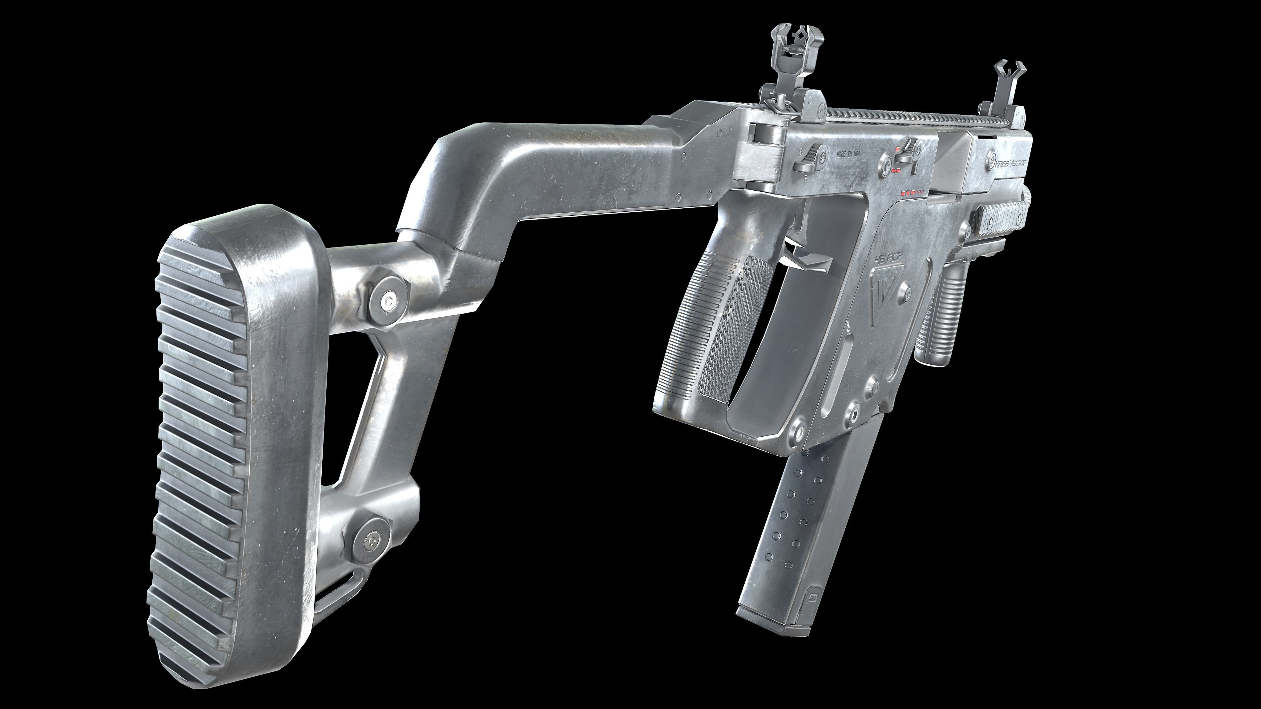 Kriss Vector SMG PBR Worn Low-poly 3D model_4