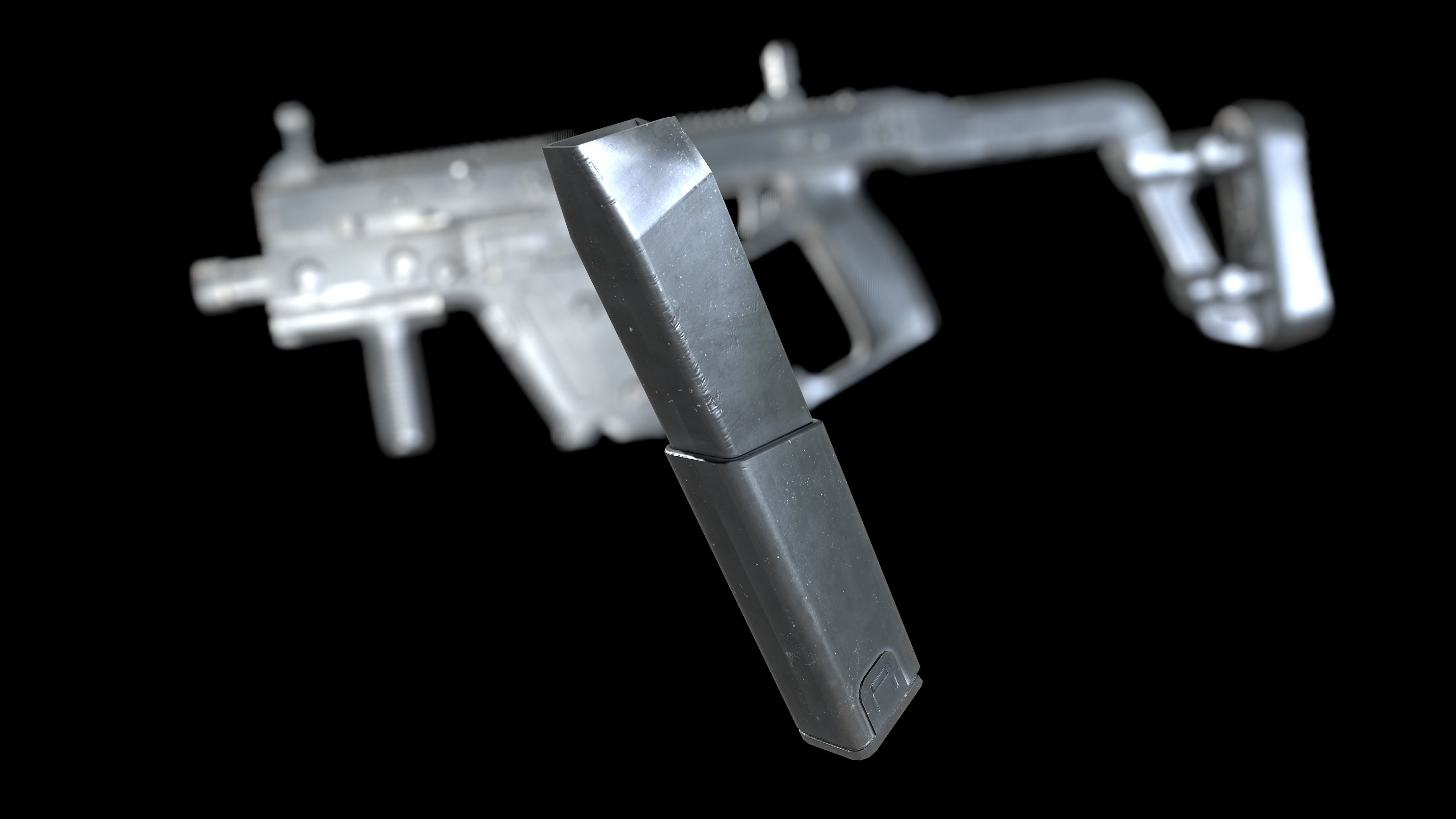 Kriss Vector SMG PBR Worn Low-poly 3D model_5