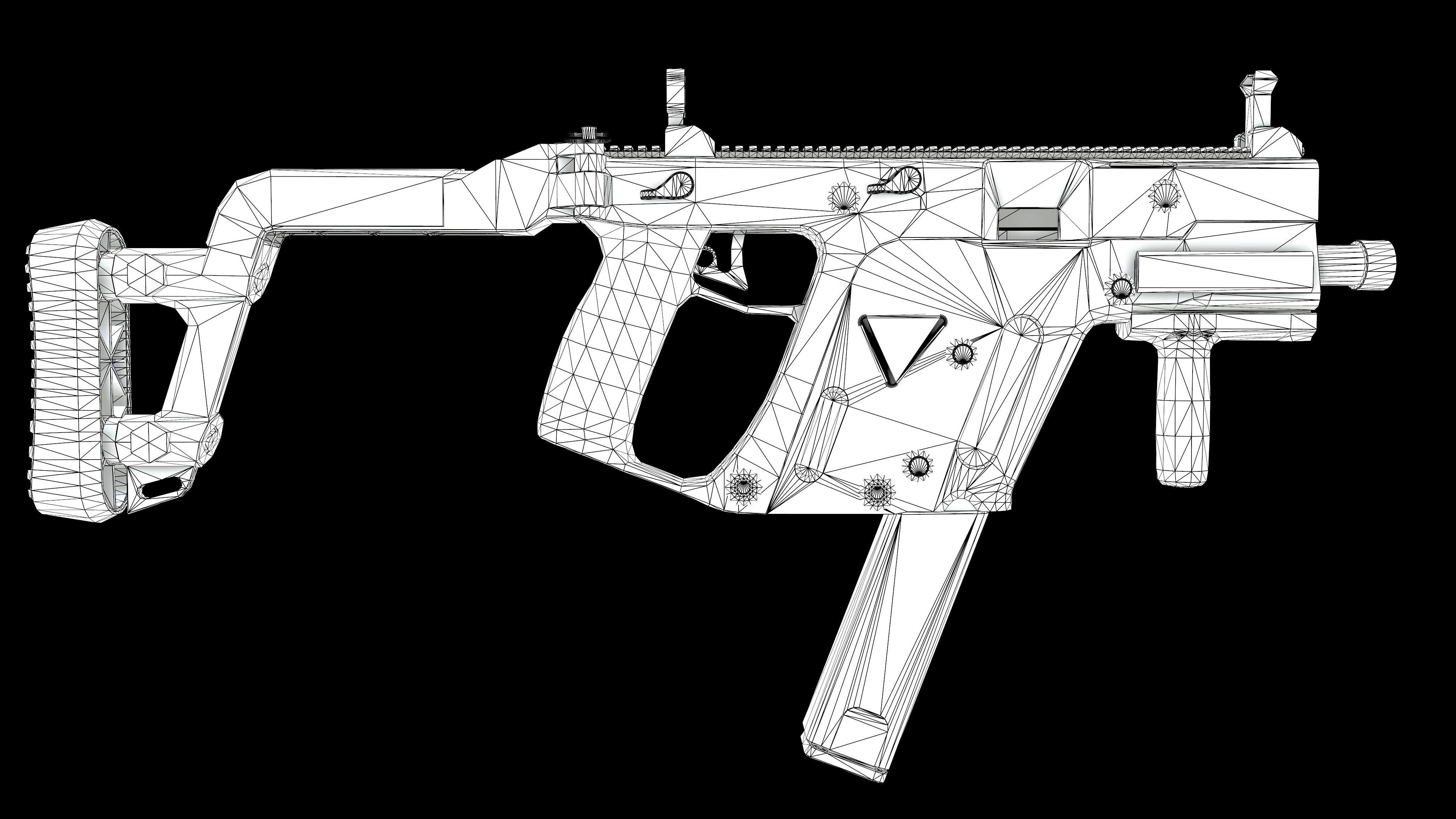 Kriss Vector SMG PBR Worn Low-poly 3D model_8