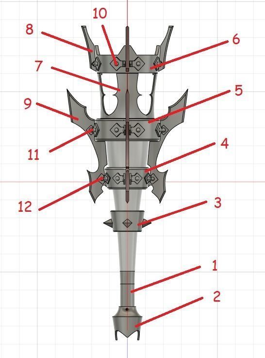 Ulzuin Torch or Fantasy Torch 3D print model_9