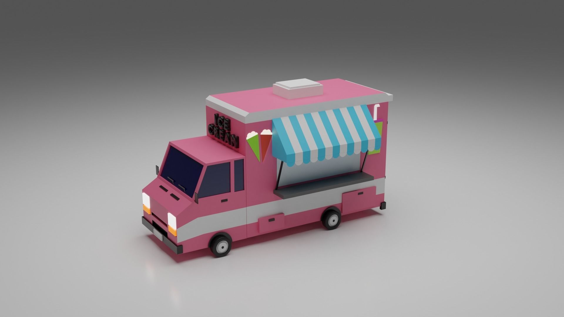 Low-poly Vehicles toy car 3D model_11