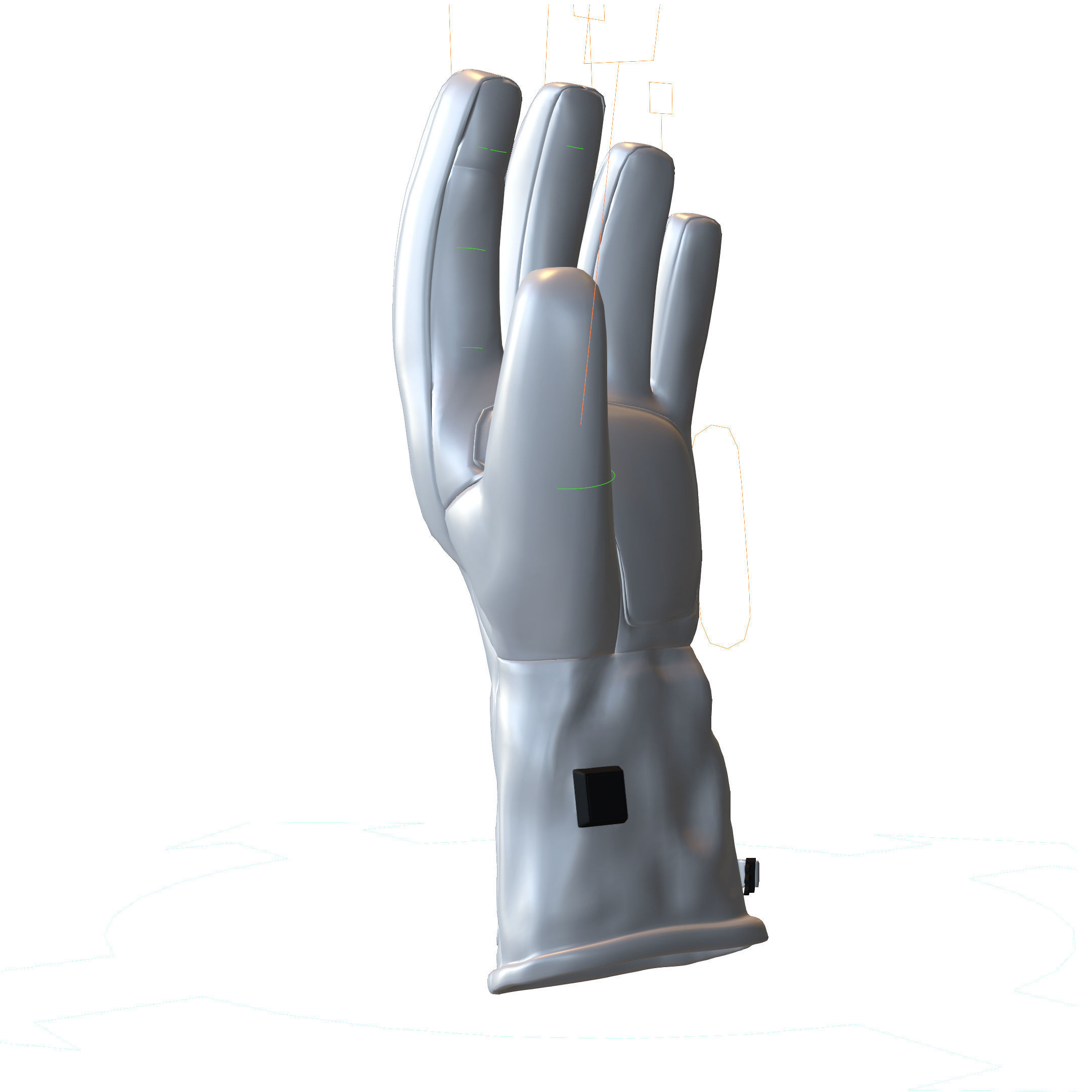 realistic glove leather Low-poly 3D model_6