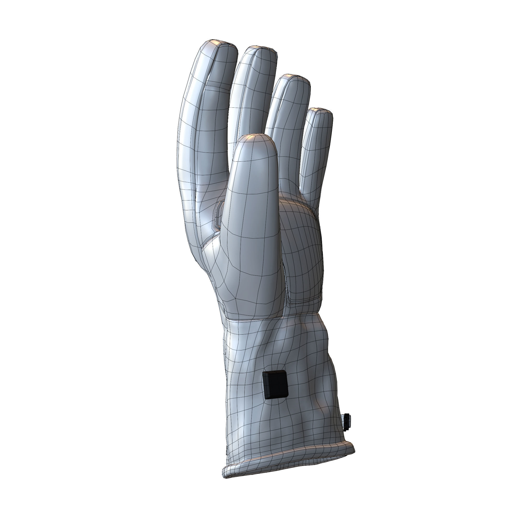 realistic glove leather Low-poly 3D model_7