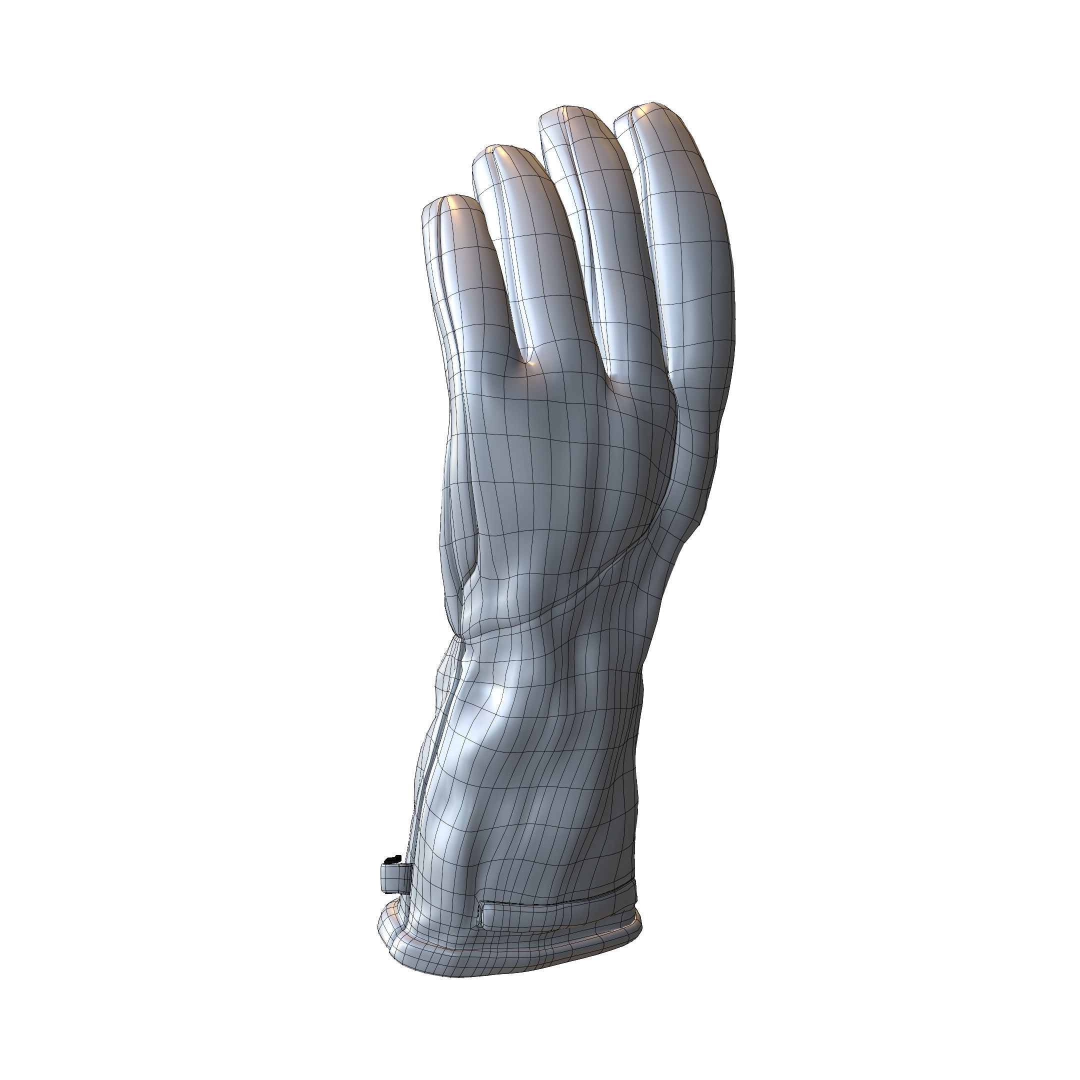 realistic glove leather Low-poly 3D model_8