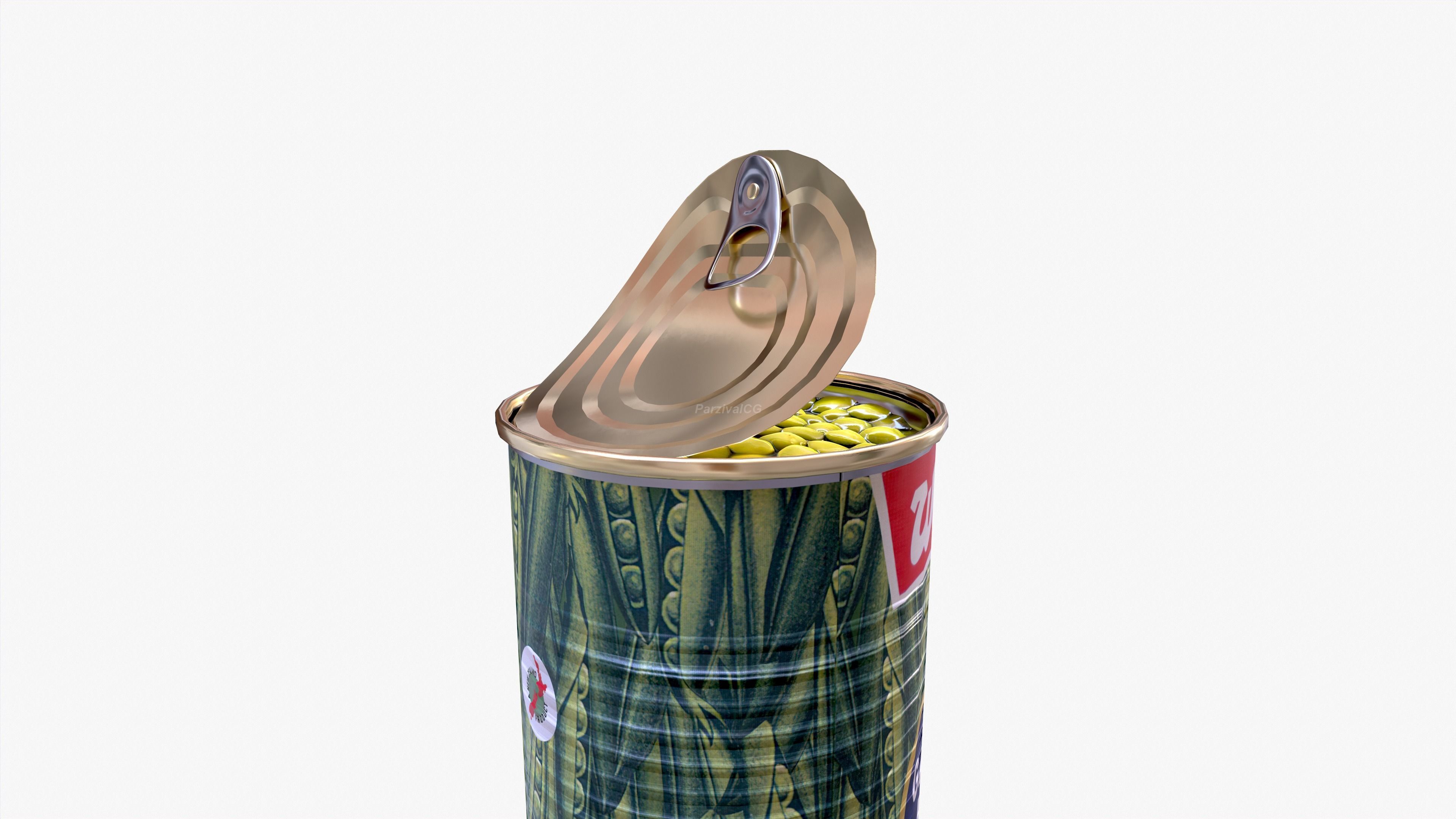 Tin Can Canned Green Peas Food Open Closed 4K PBR Textures Low-poly 3D model_39