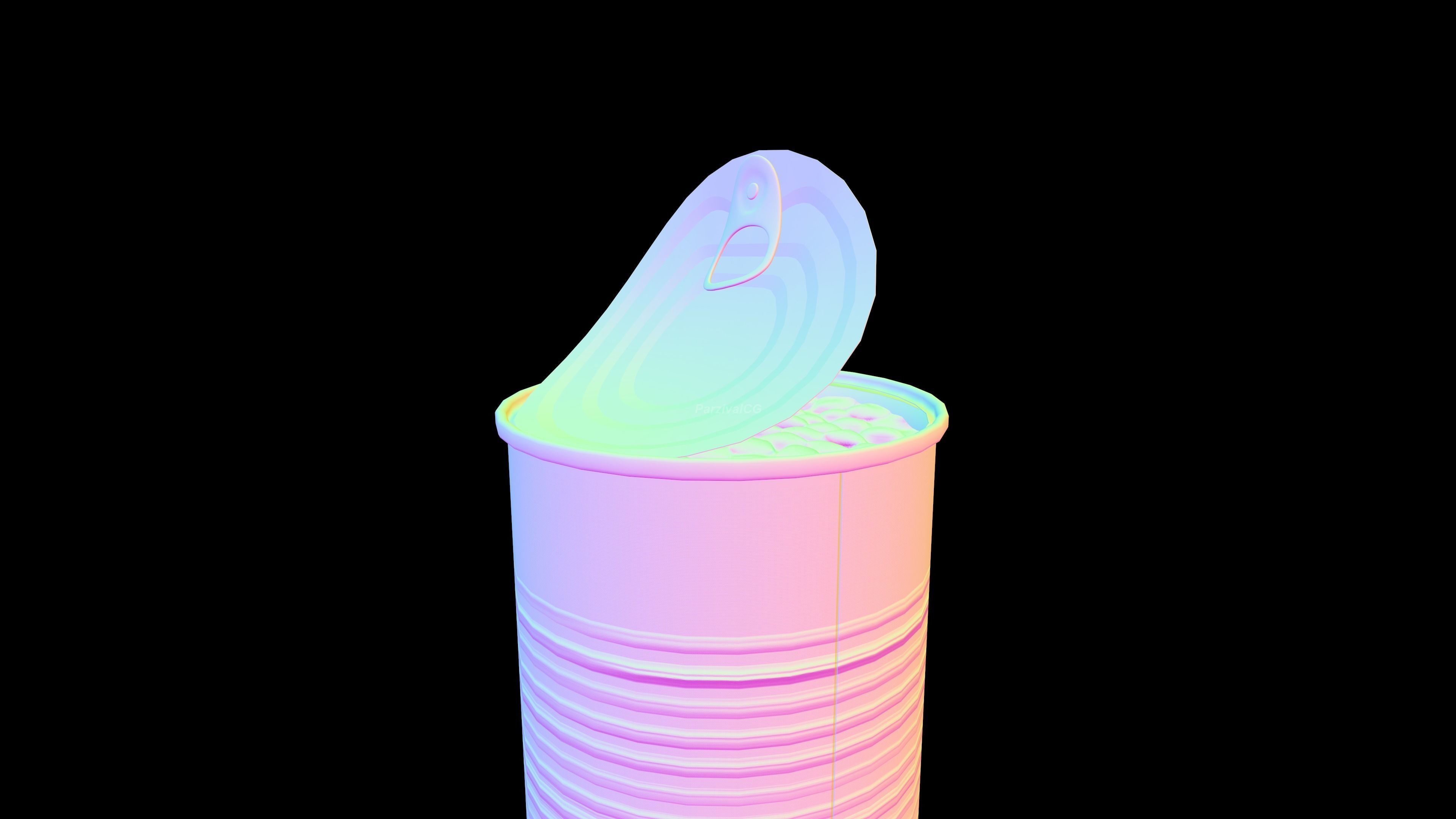 Tin Can Canned Green Peas Food Open Closed 4K PBR Textures Low-poly 3D model_41