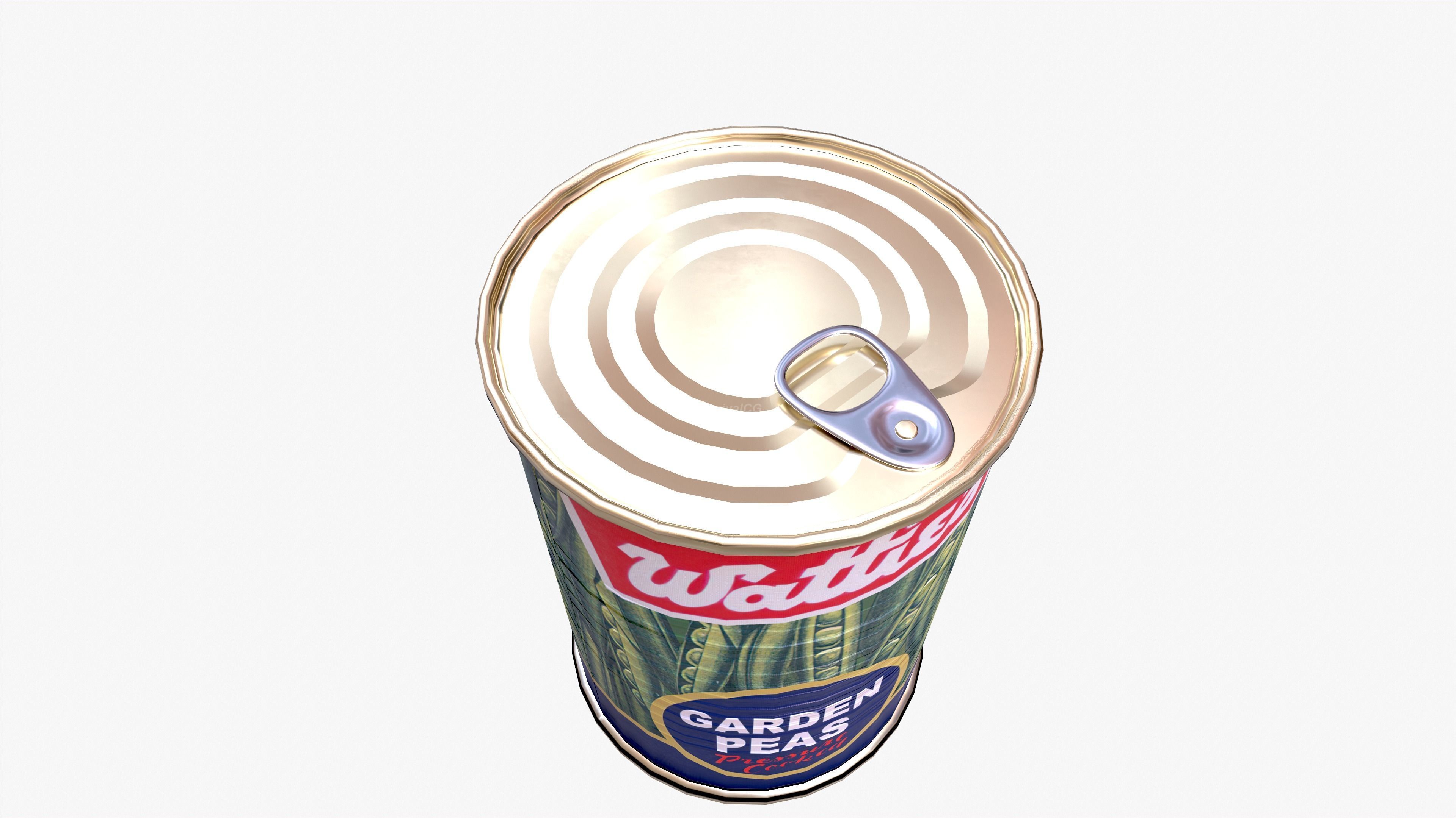 Tin Can Canned Green Peas Food Open Closed 4K PBR Textures Low-poly 3D model_8