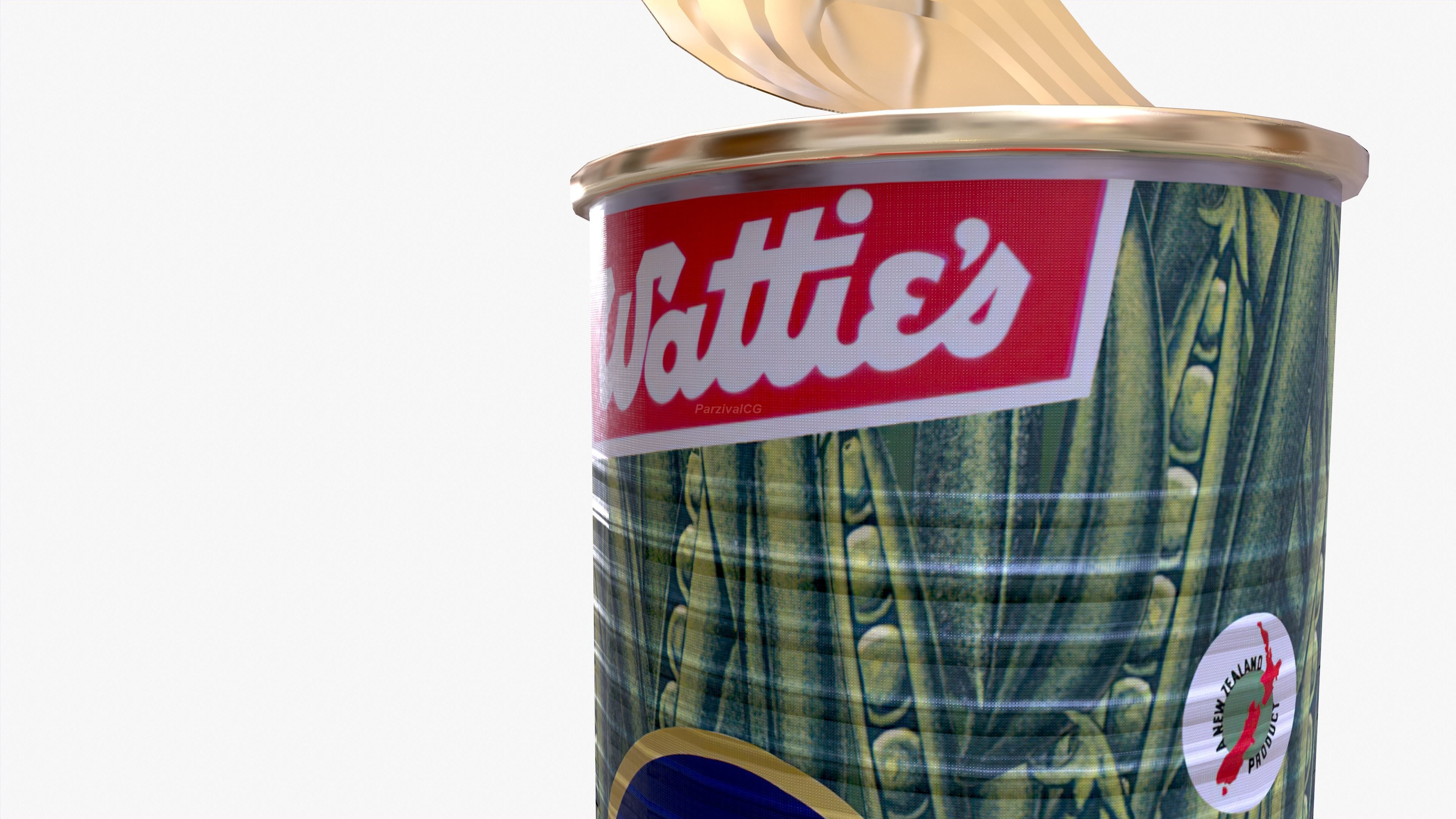 Tin Can Canned Green Peas Food Open Closed 4K PBR Textures Low-poly 3D model_25