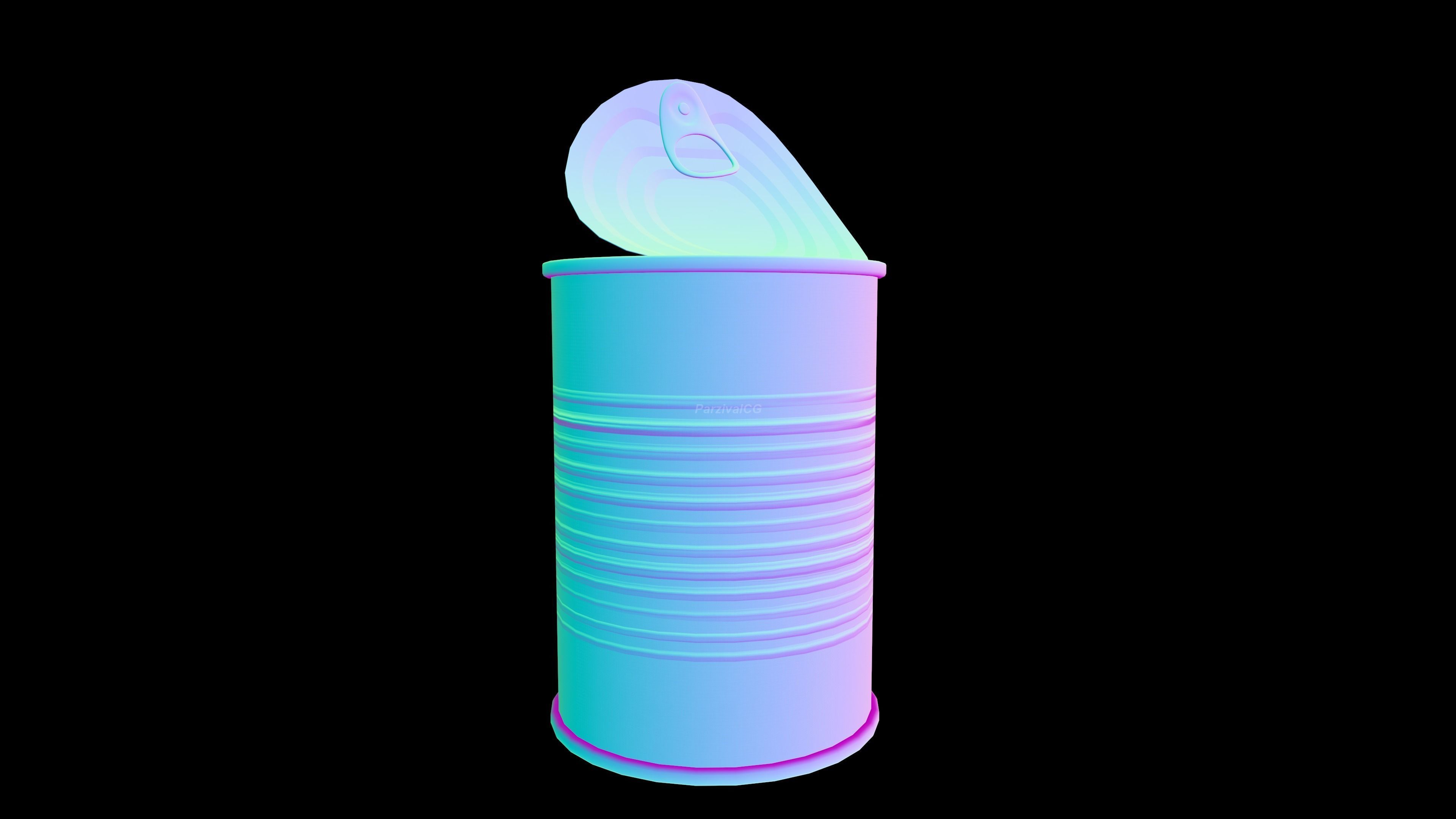 Tin Can Canned Green Peas Food Open Closed 4K PBR Textures Low-poly 3D model_34