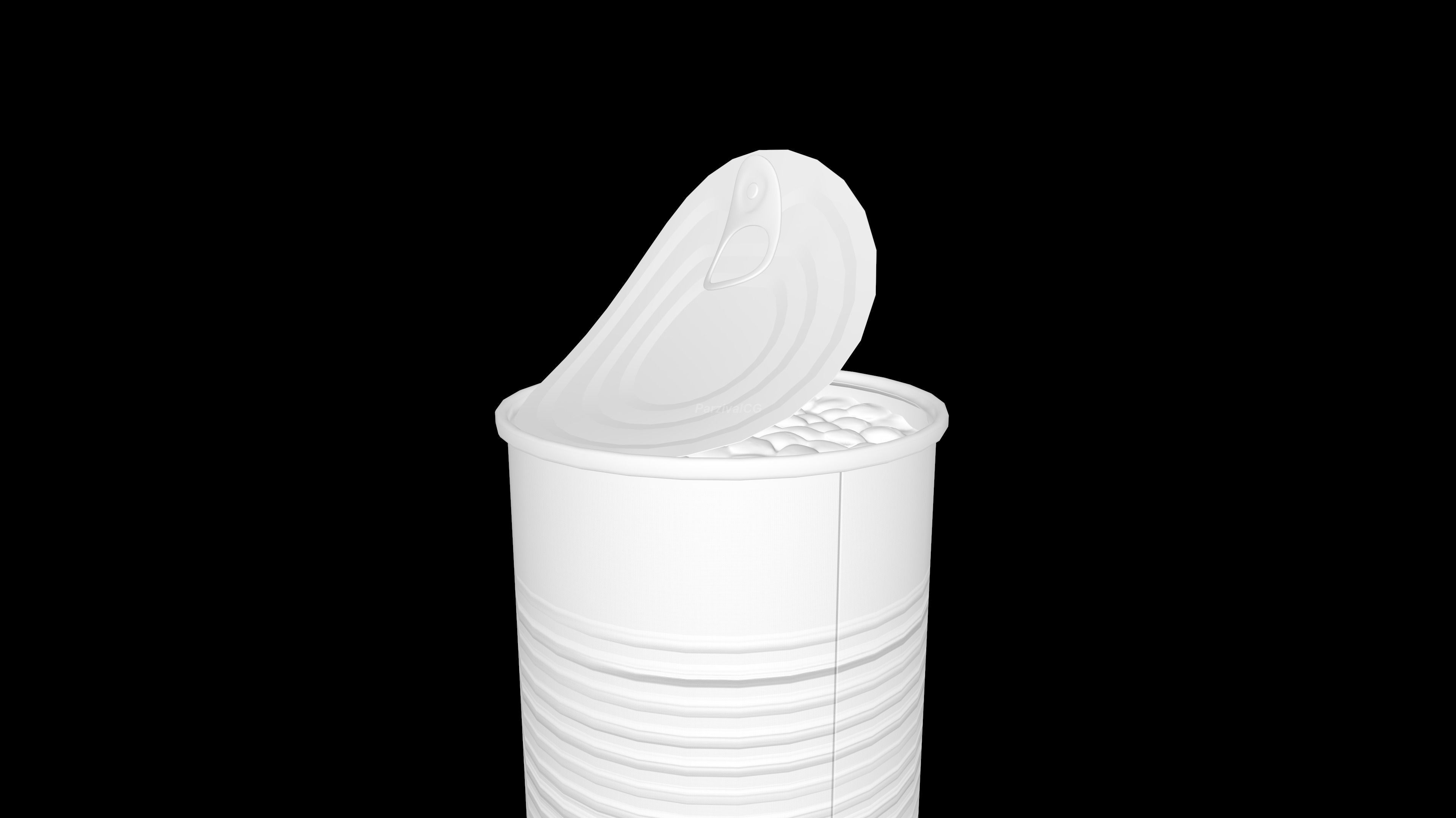 Tin Can Canned Green Peas Food Open Closed 4K PBR Textures Low-poly 3D model_40