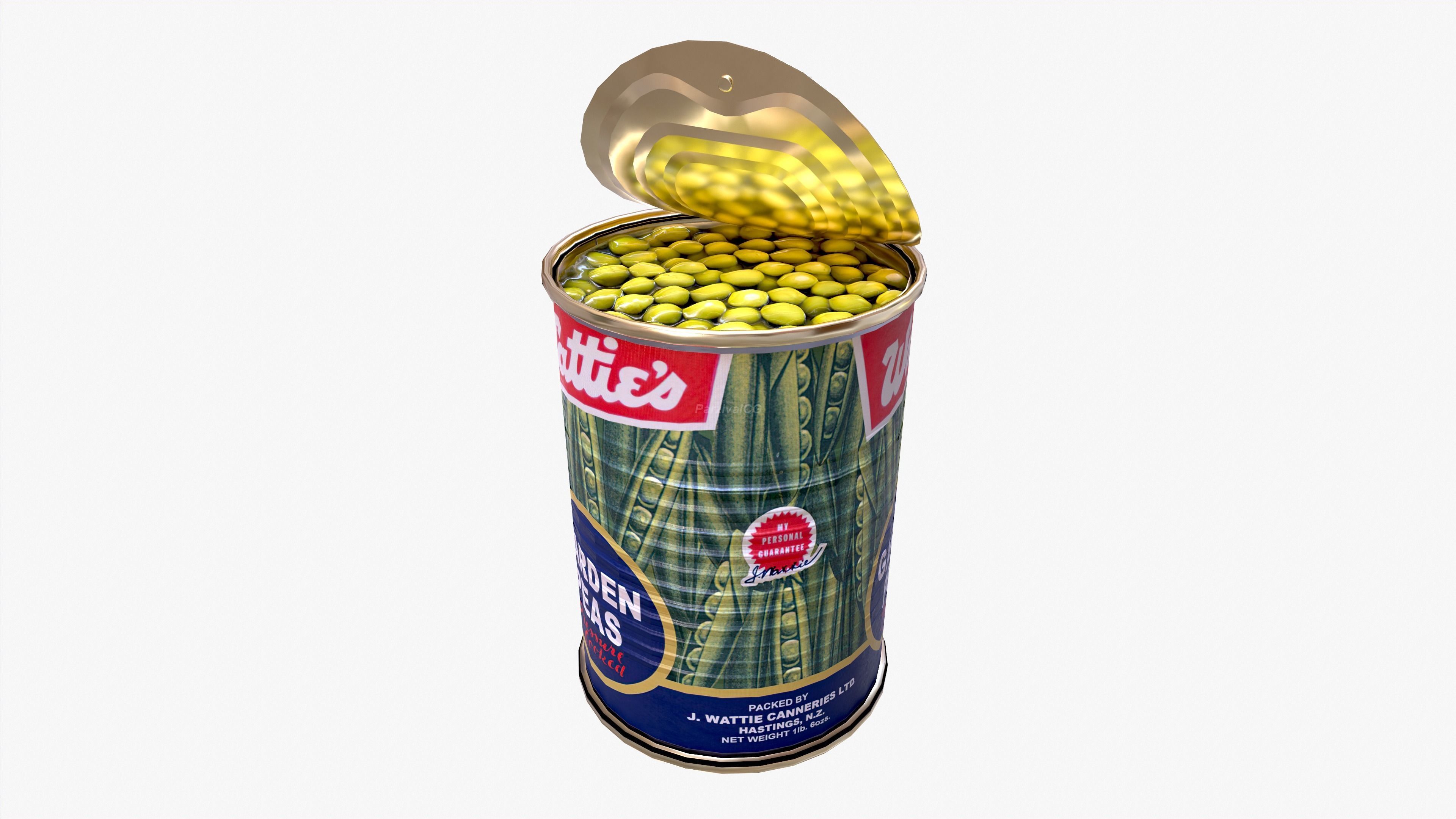 Tin Can Canned Green Peas Food Open Closed 4K PBR Textures Low-poly 3D model_10
