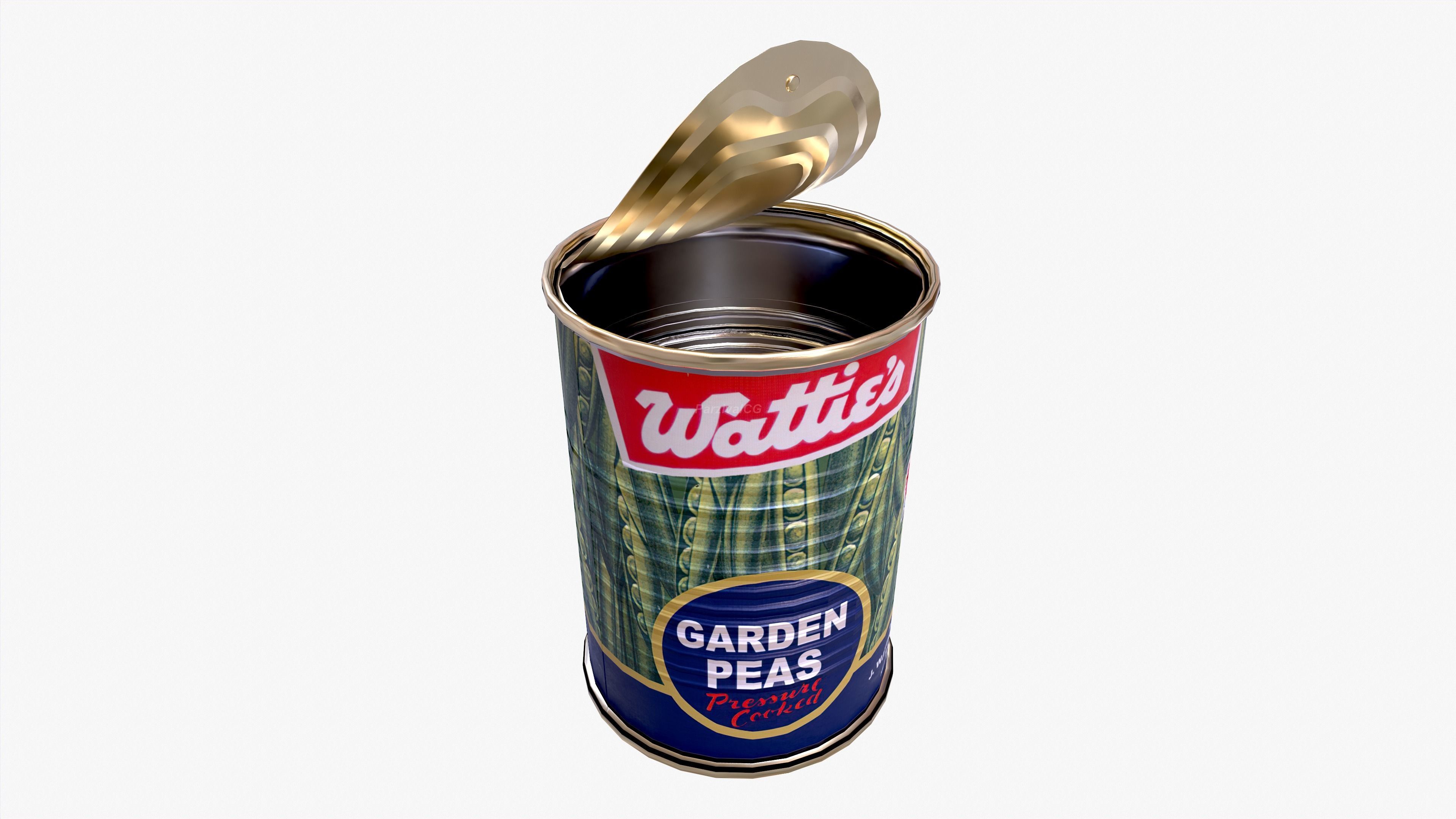 Tin Can Canned Green Peas Food Open Closed 4K PBR Textures Low-poly 3D model_5