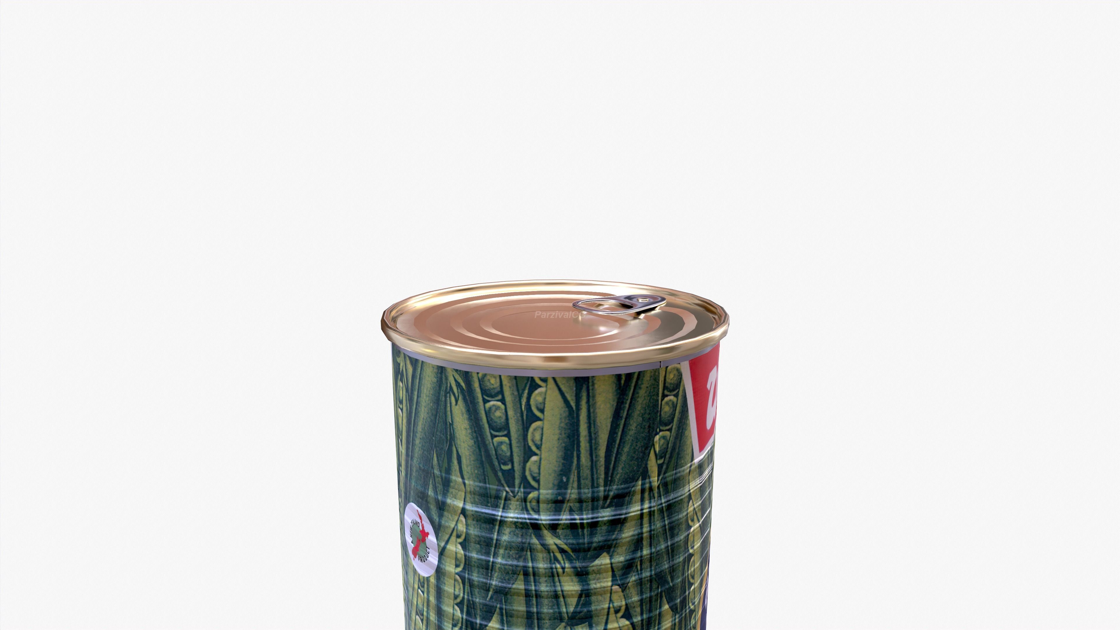 Tin Can Canned Green Peas Food Open Closed 4K PBR Textures Low-poly 3D model_38