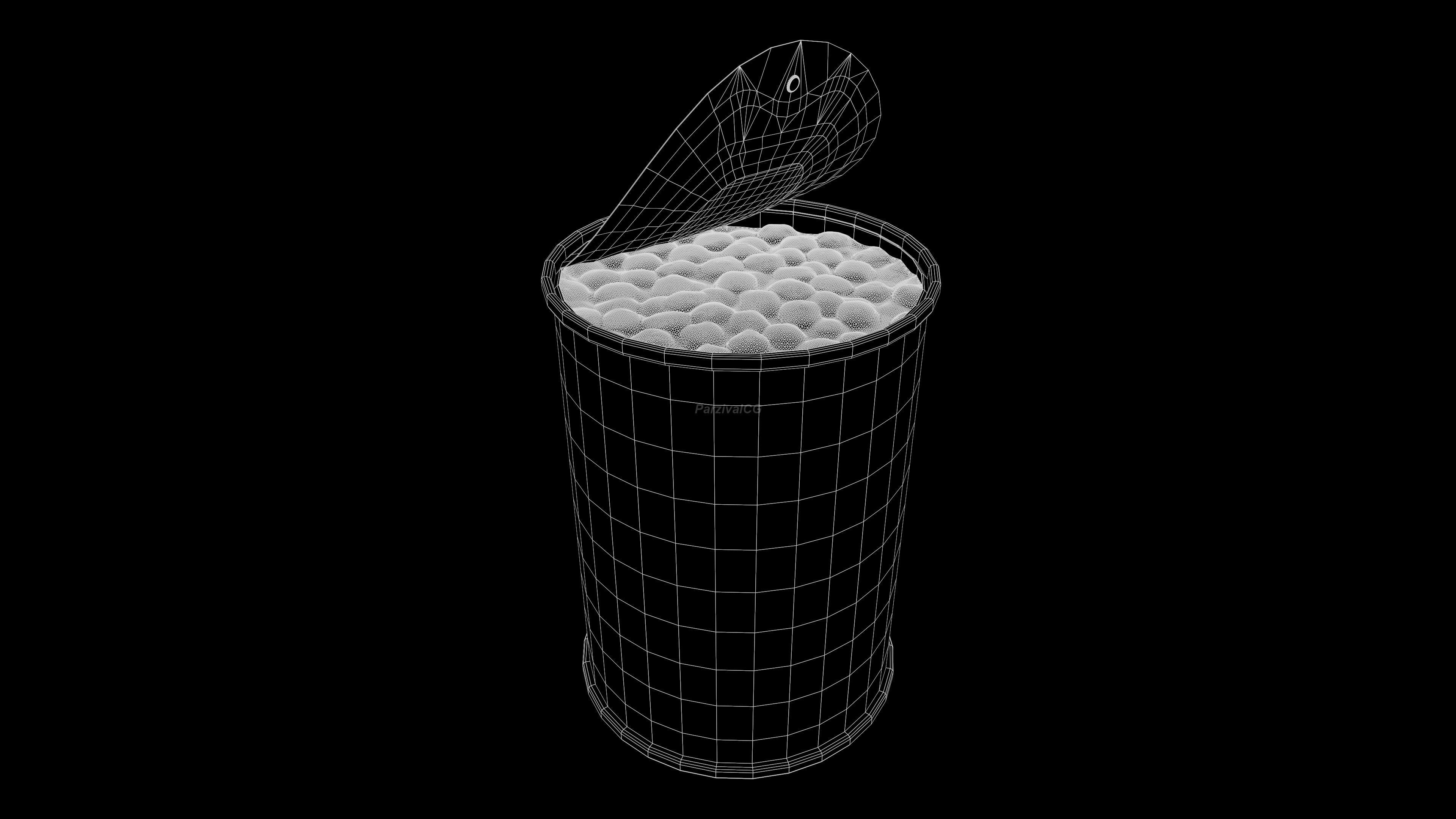 Tin Can Canned Green Peas Food Open Closed 4K PBR Textures Low-poly 3D model_20