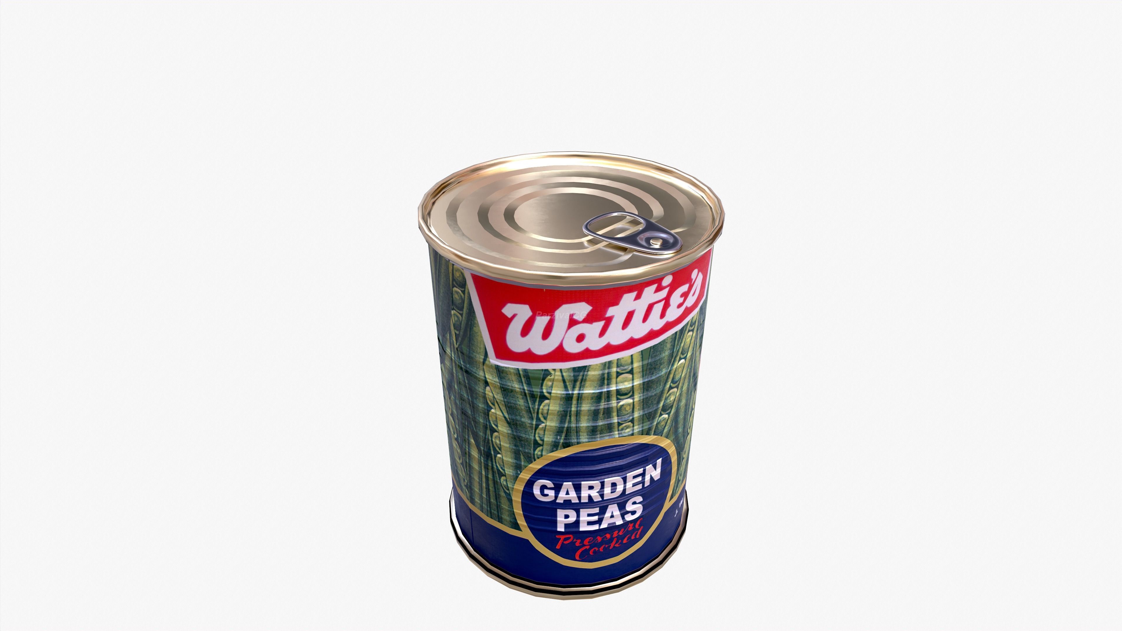 Tin Can Canned Green Peas Food Open Closed 4K PBR Textures Low-poly 3D model_4