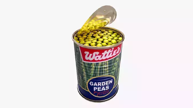 Tin Can Canned Green Peas Food Open Closed 4K PBR Textures Low-poly 3D model Tin Can Canned Green Peas Food Open Closed 4K PBR Textures Low-poly 3D model