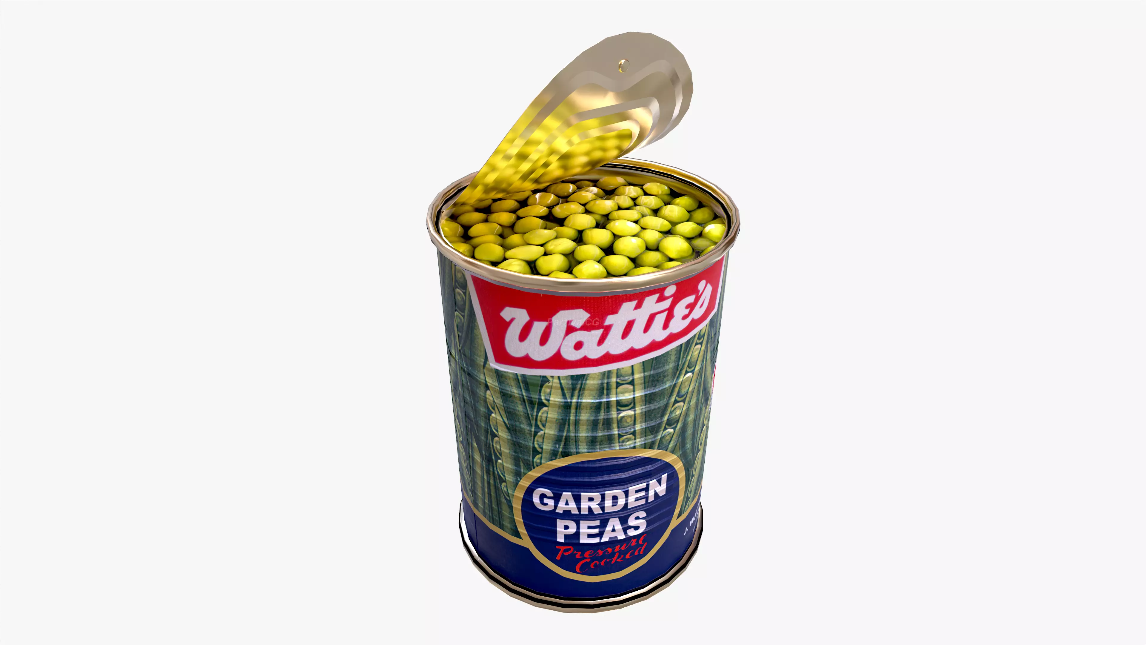 Tin Can Canned Green Peas Food Open Closed 4K PBR Textures Low-poly 3D model_0