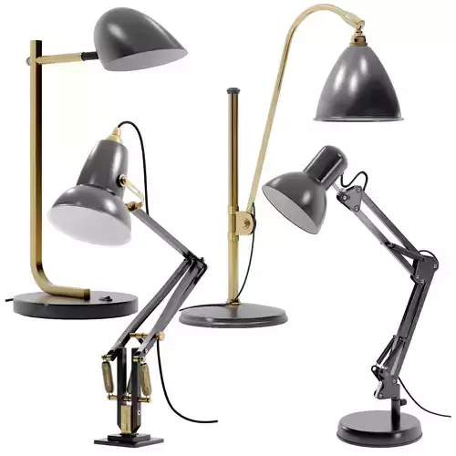 4 Study Table lamp set-01 3D model