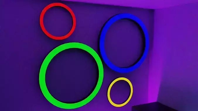 LowPoly Glowing Wall Decoration