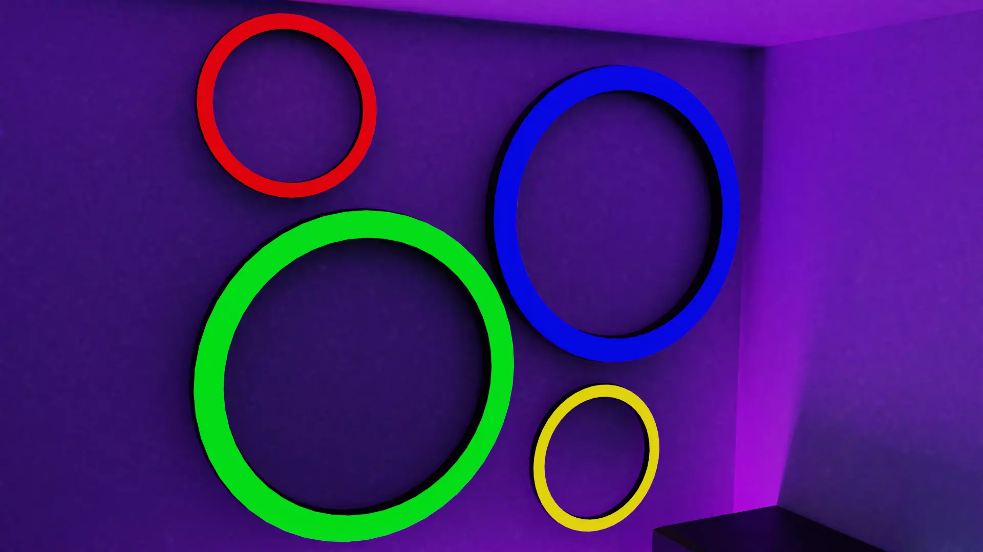 LowPoly Glowing Wall Decoration Free 3D model_0