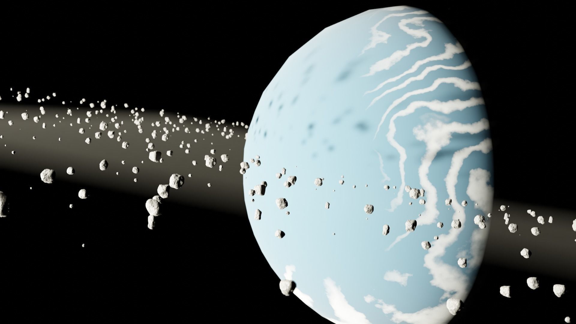 Planet with stars surrounding it 3D model_3