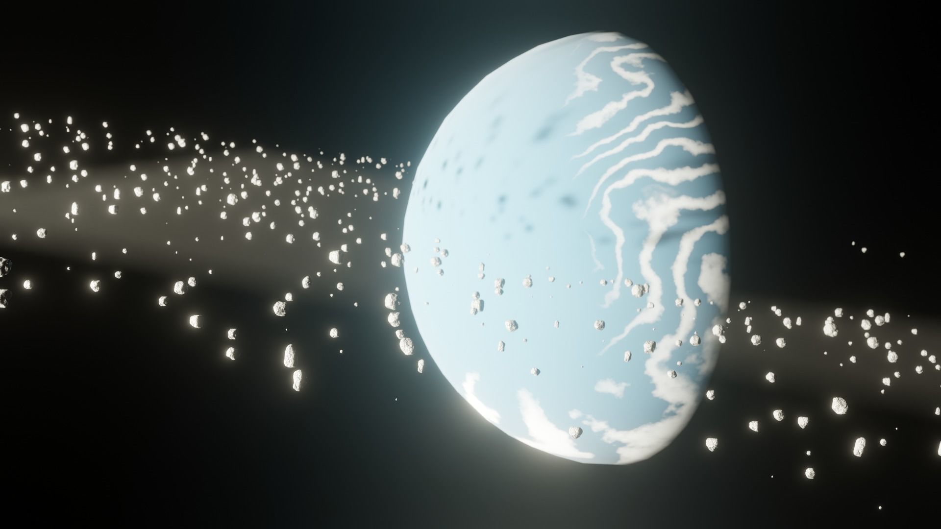 Planet with stars surrounding it 3D model_8