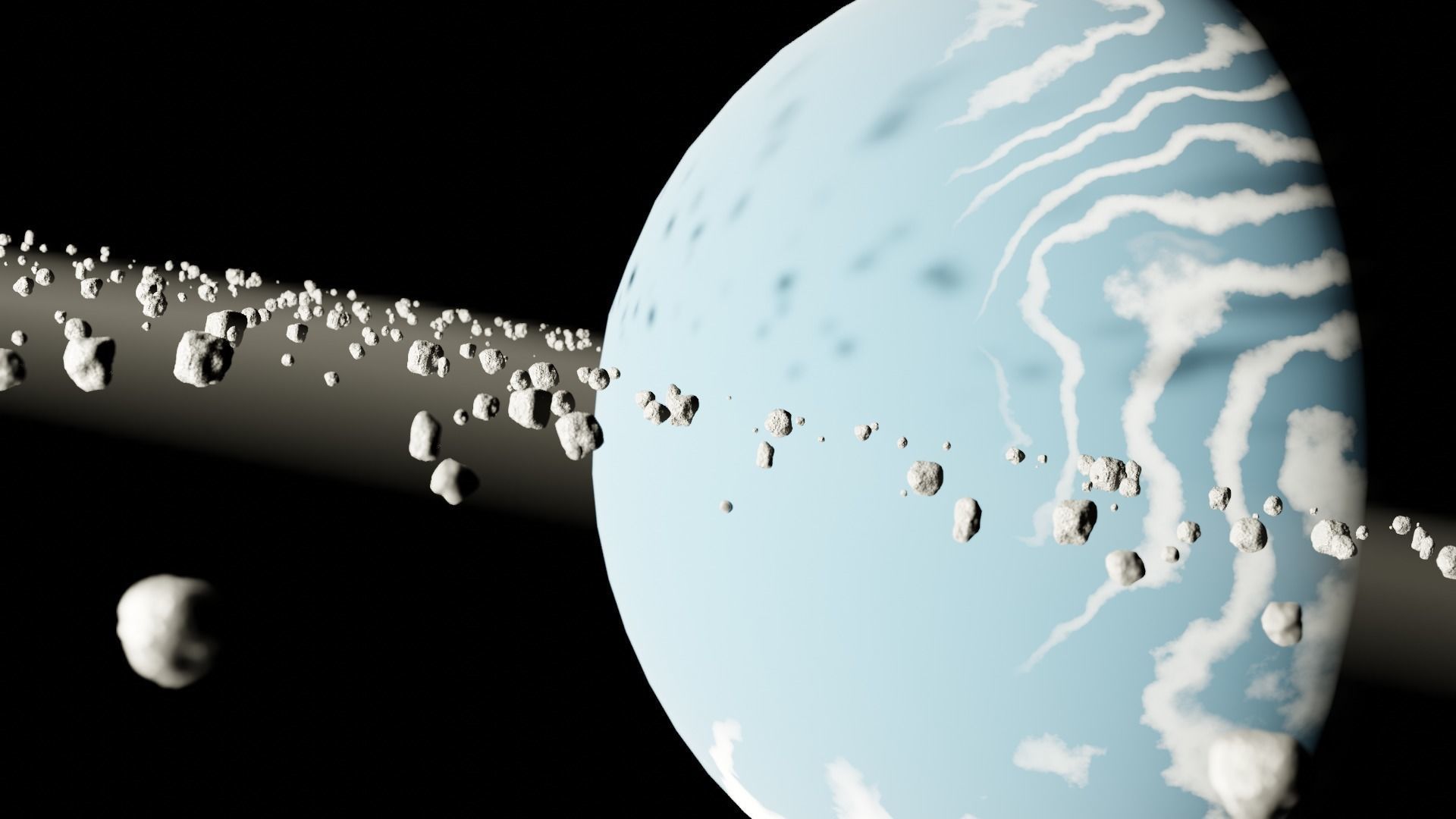 Planet with stars surrounding it 3D model_2