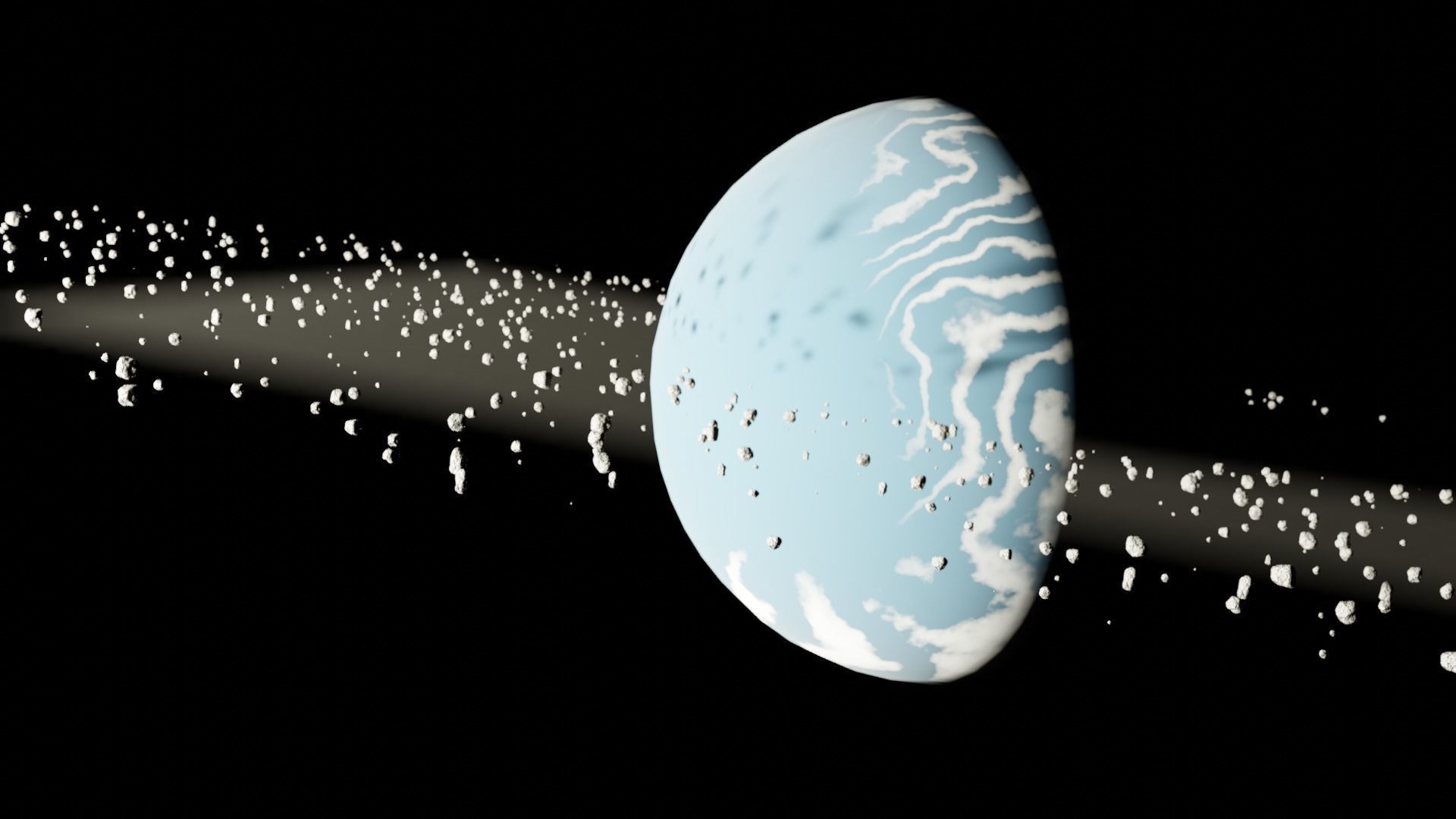 Planet with stars surrounding it 3D model_4