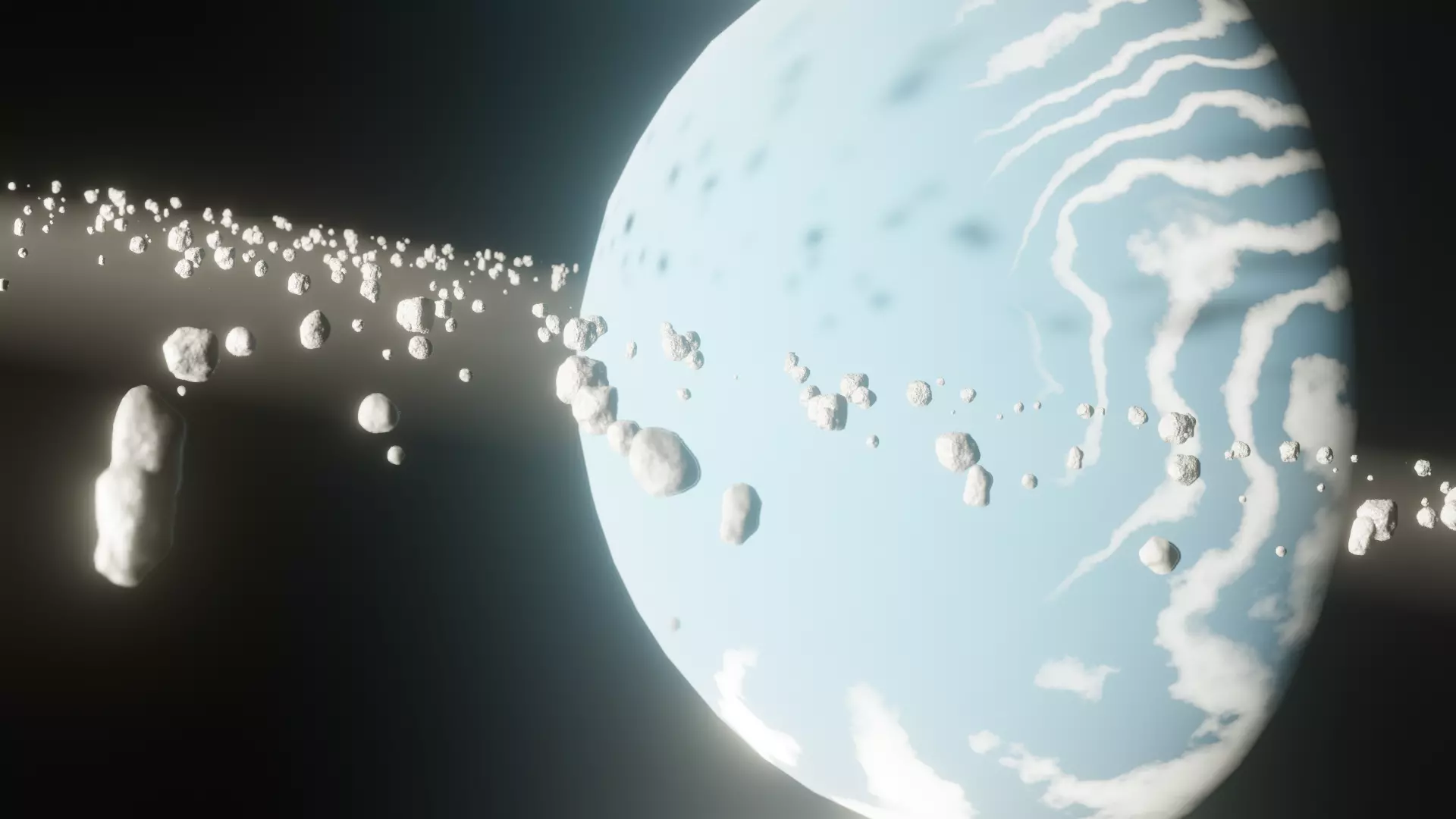 Planet with stars surrounding it 3D model_0