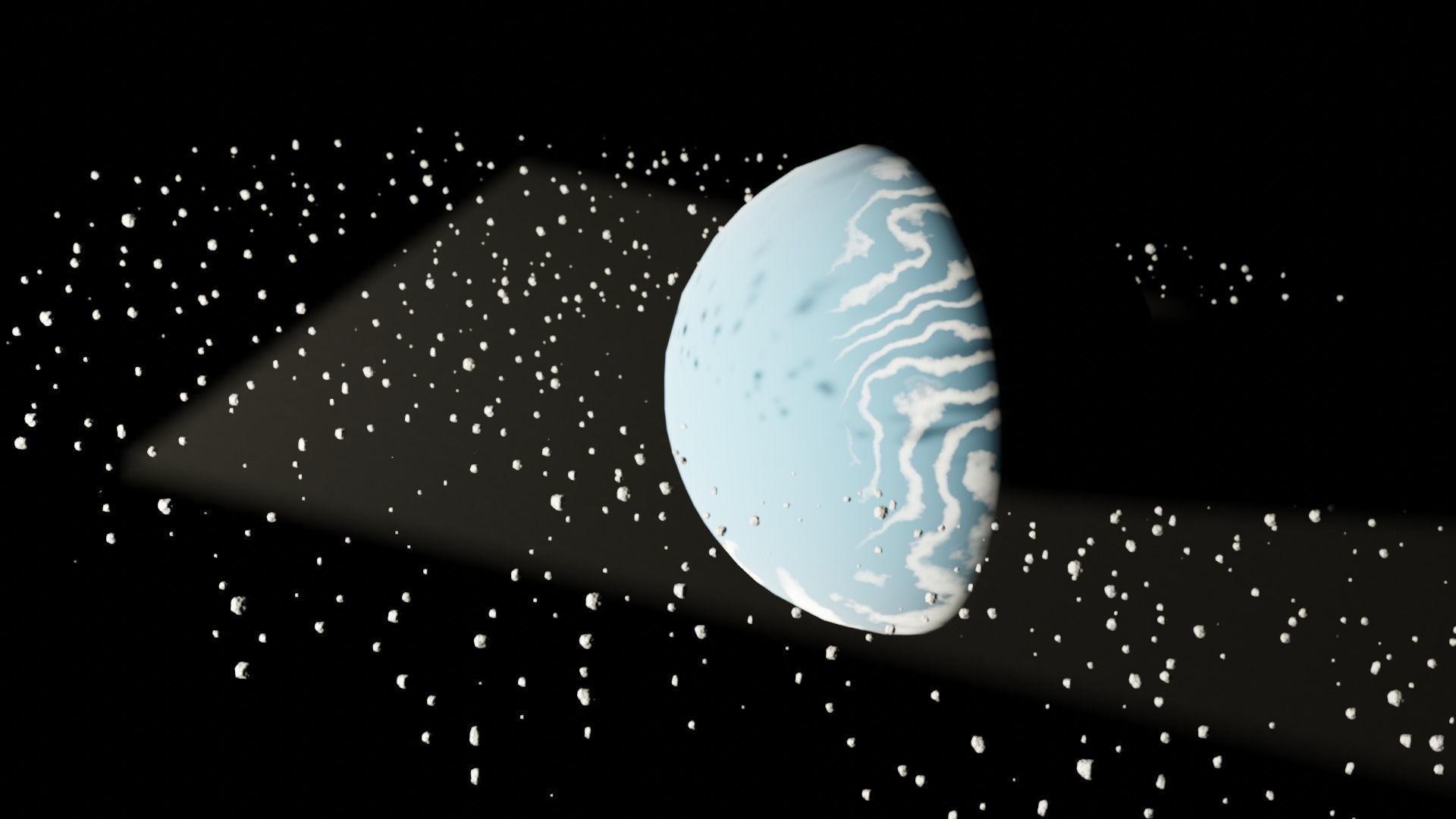 Planet with stars surrounding it 3D model_7