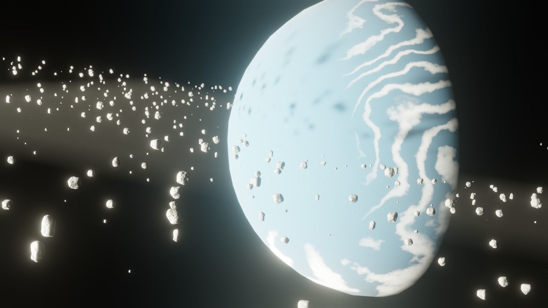 Planet with stars surrounding it 3D model_1