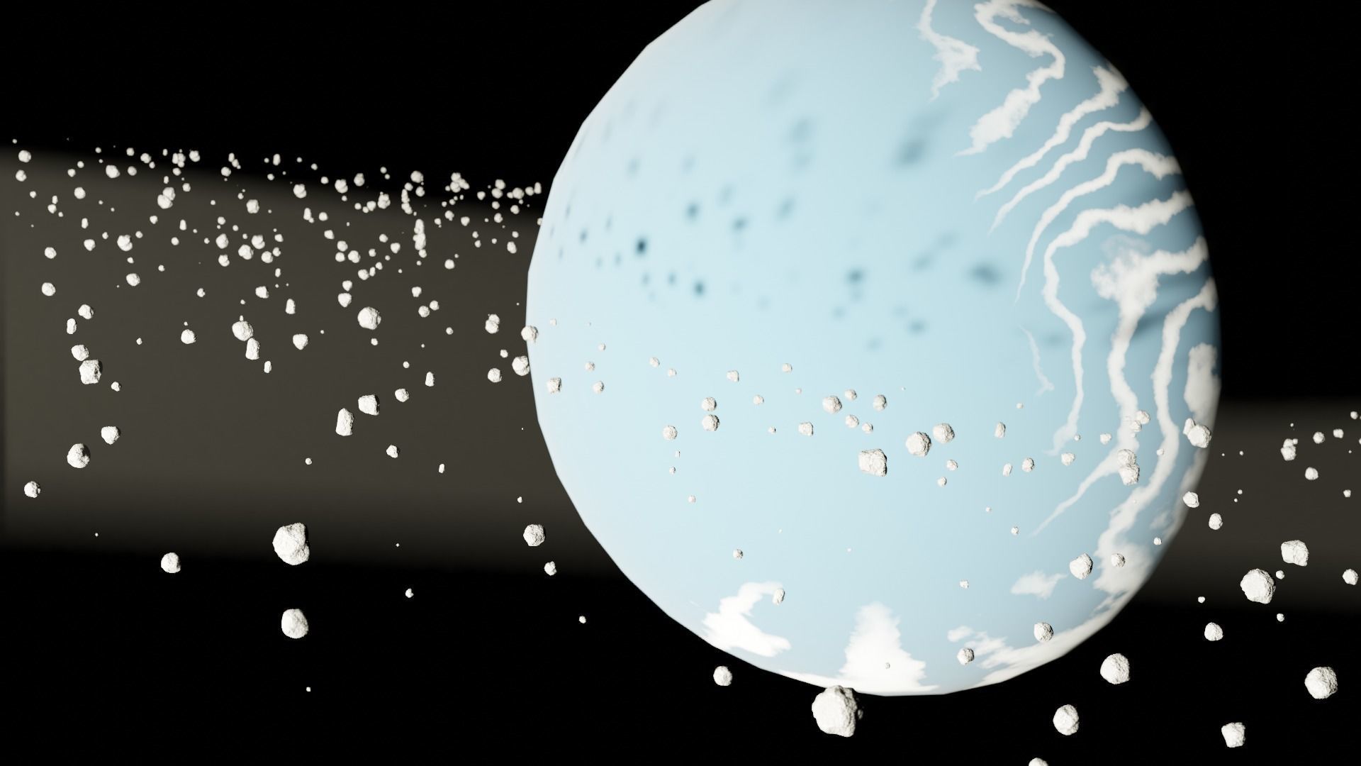 Planet with stars surrounding it 3D model_6