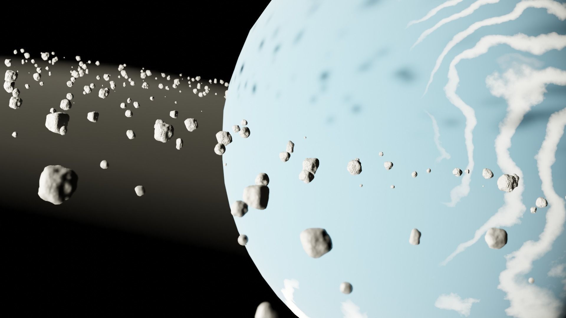 Planet with stars surrounding it 3D model_5