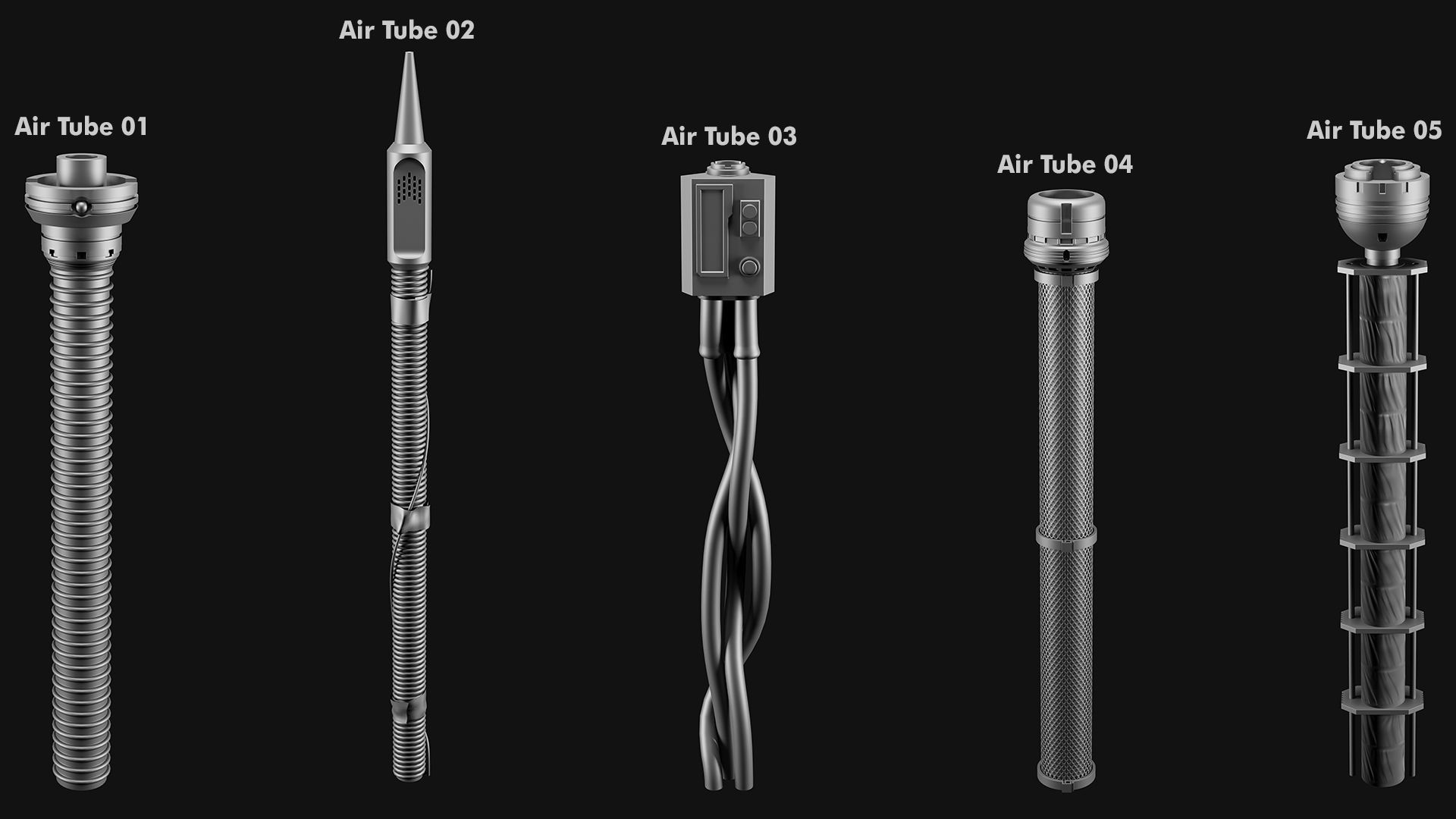 Sci-Fi subdiv tubes and cables volume 01 3D model_1