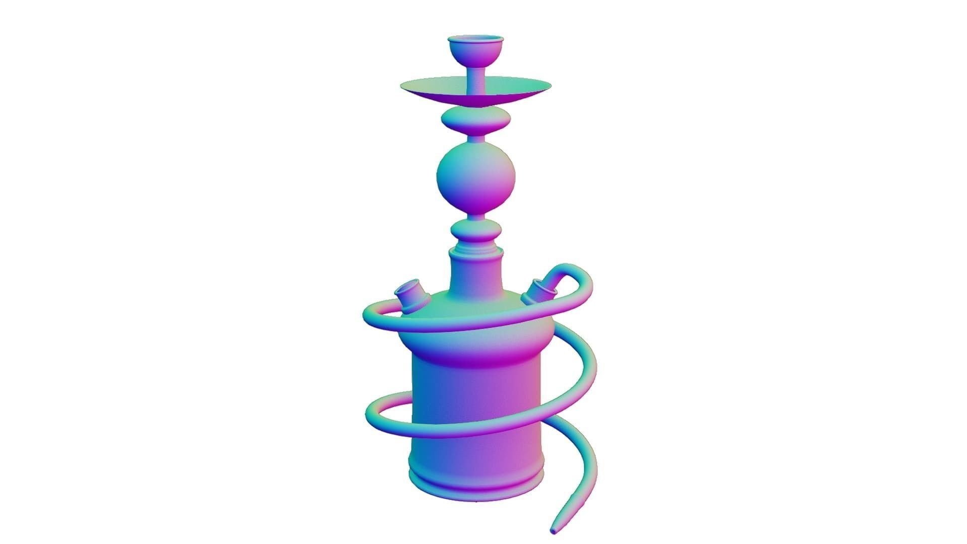 Generic Glass Hookah Low-poly 3D model_7