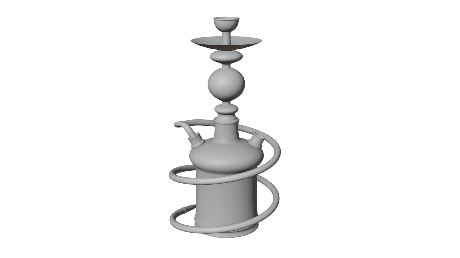 Generic Glass Hookah Low-poly 3D model_5