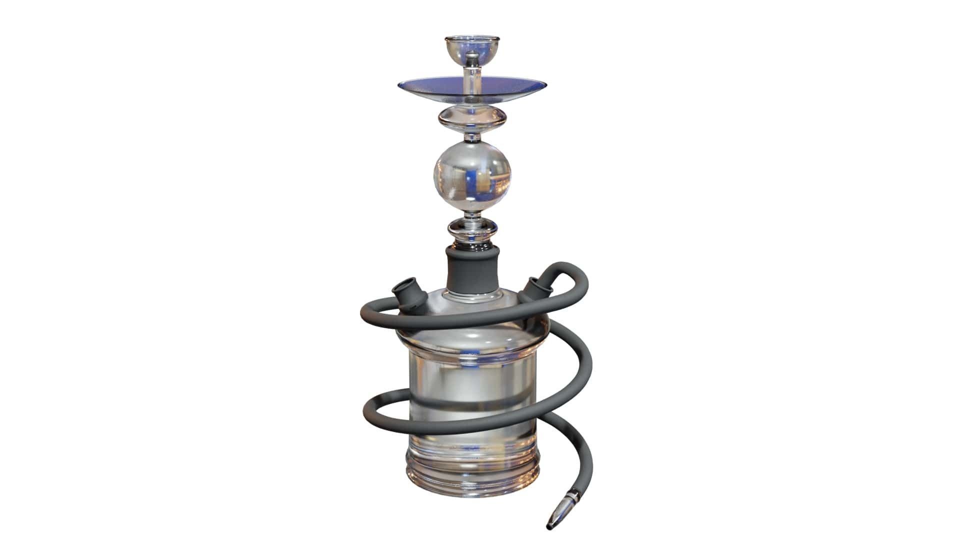 Generic Glass Hookah Low-poly 3D model_2