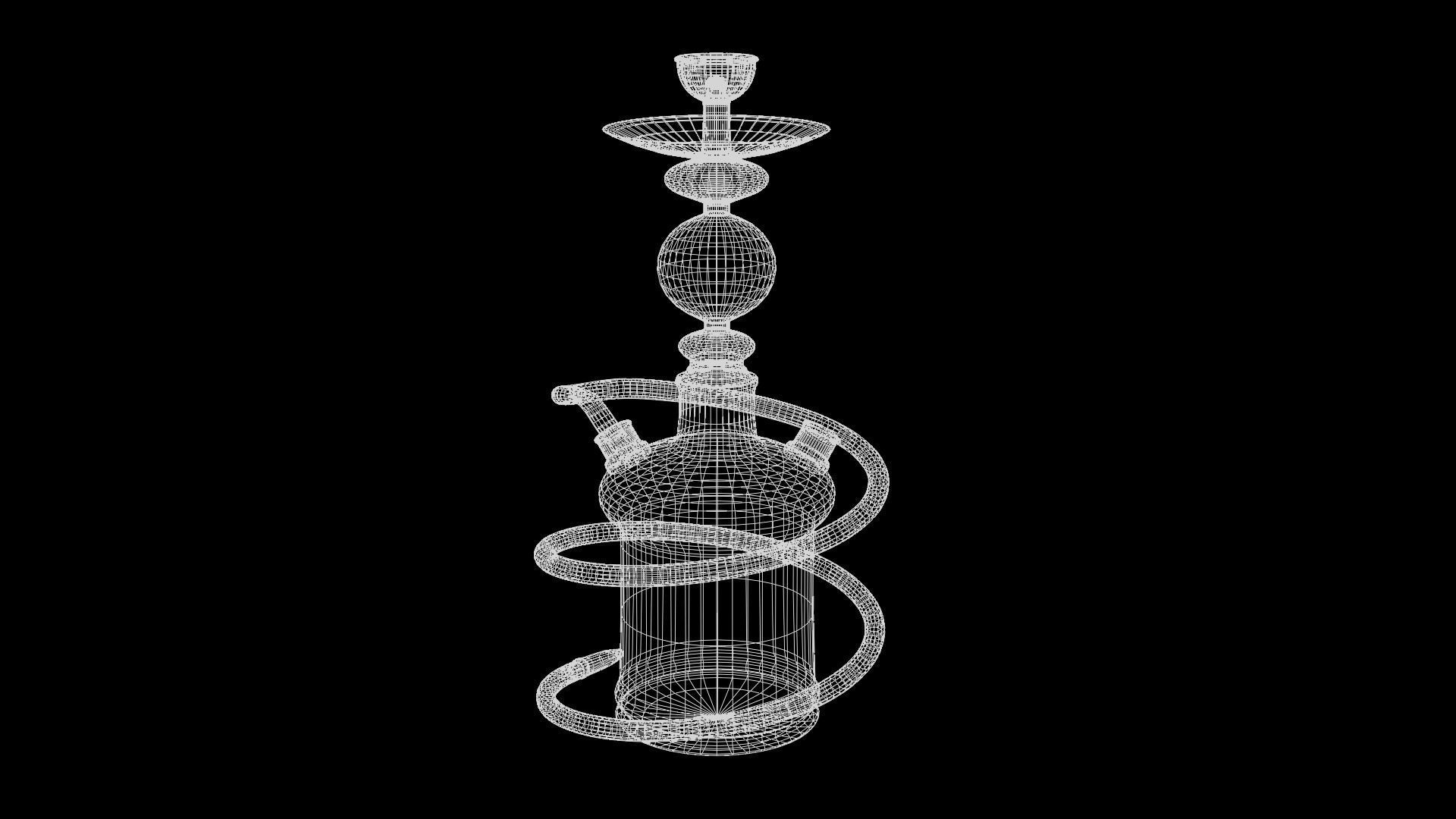 Generic Glass Hookah Low-poly 3D model_11
